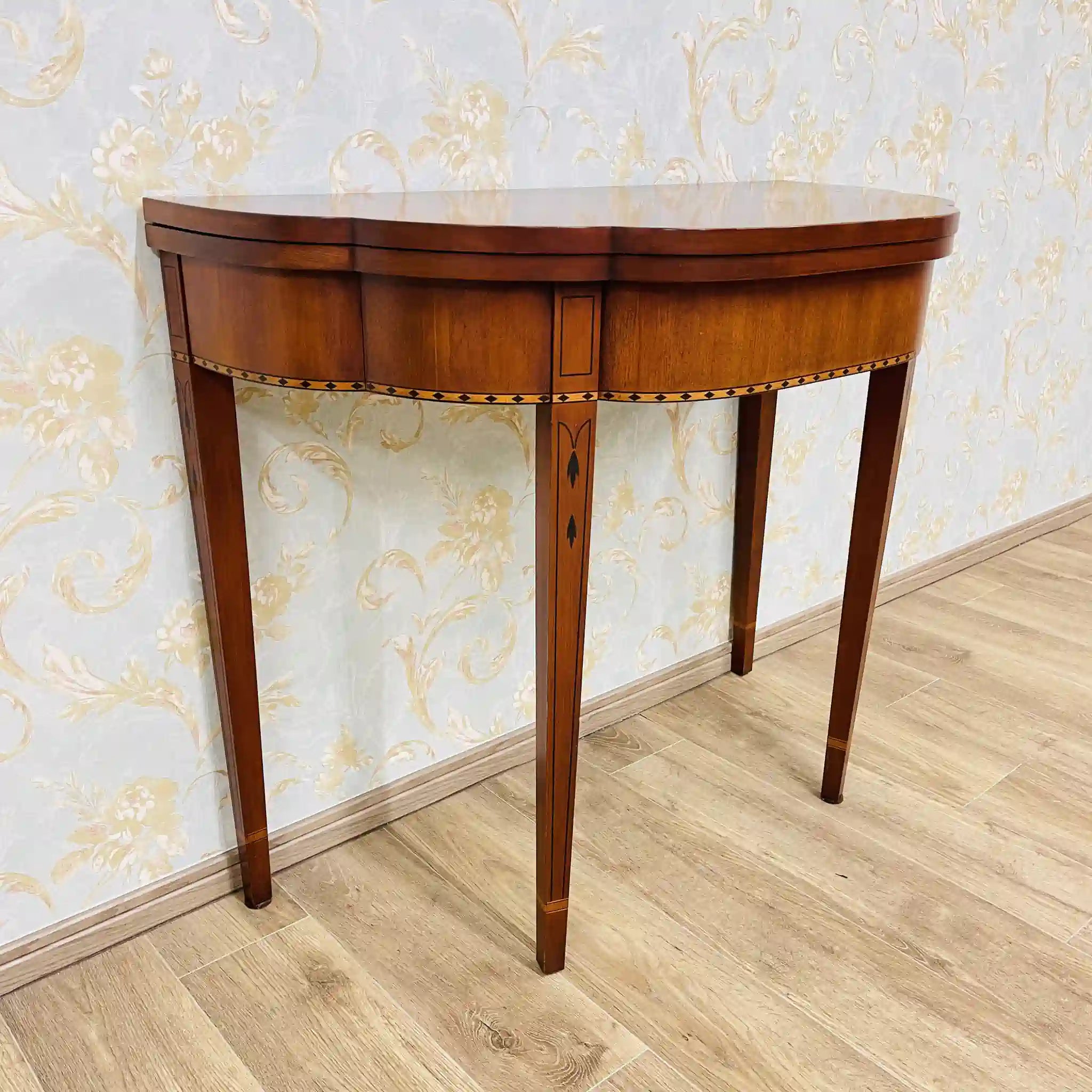 【リユース】 コンソールテーブル / Henkel・Harris(ヘンケル・ハリス) / フェデラル様式 / チェリー材 / フリップトップ・コンソールゲームテーブル