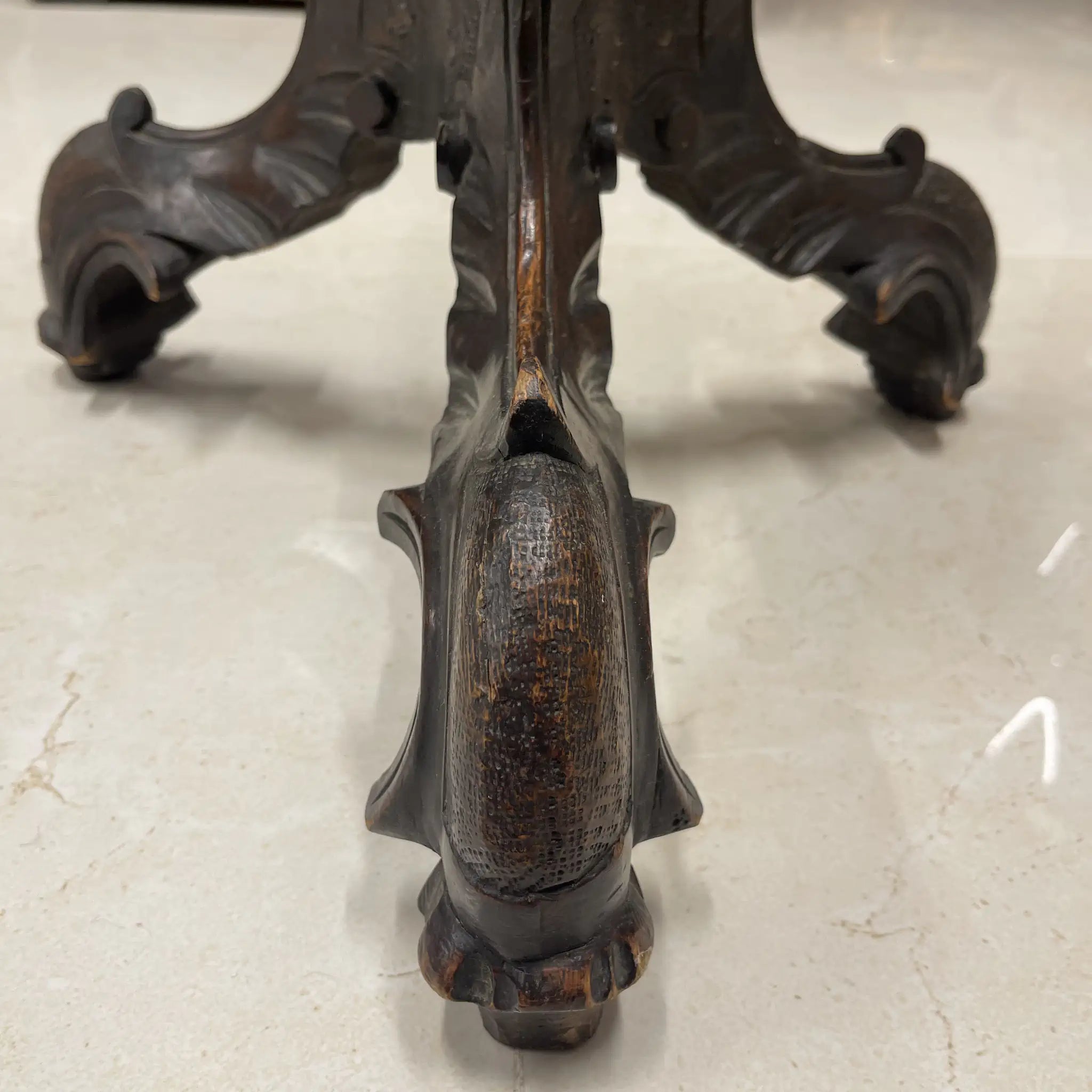 【アンティーク】 サイドテーブル 人物彫刻 / ベネチアンスタイル / 20世紀初頭（推定） / ビーチ材 (推定) / イギリス / イギリス直輸入