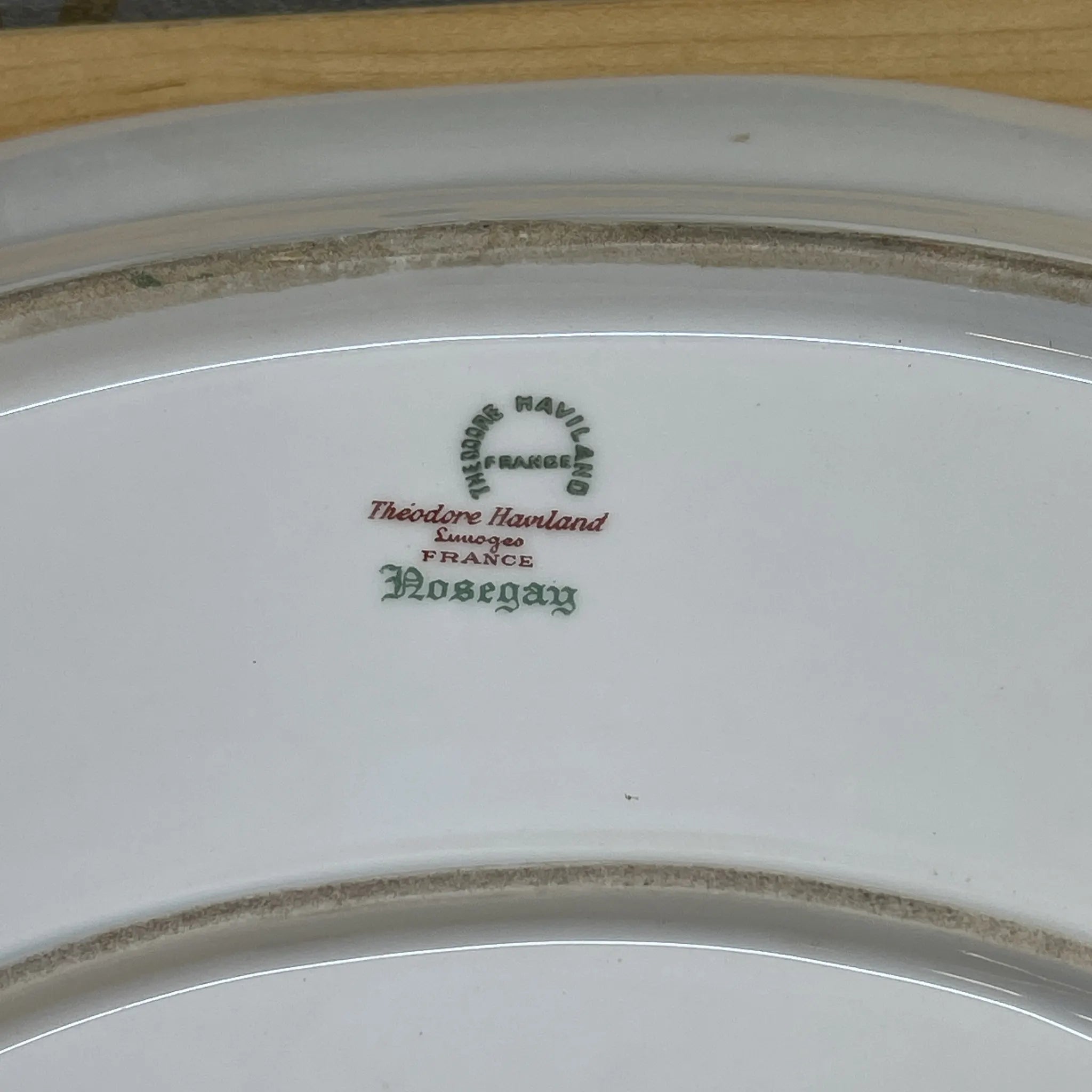 【アンティーク】 オーバルプラター (大皿) / Theodore Haviland (セオドア・アビランド) / Nosegay / 推定20C前中期 / 磁器 / フランス / ブーケ, 金彩