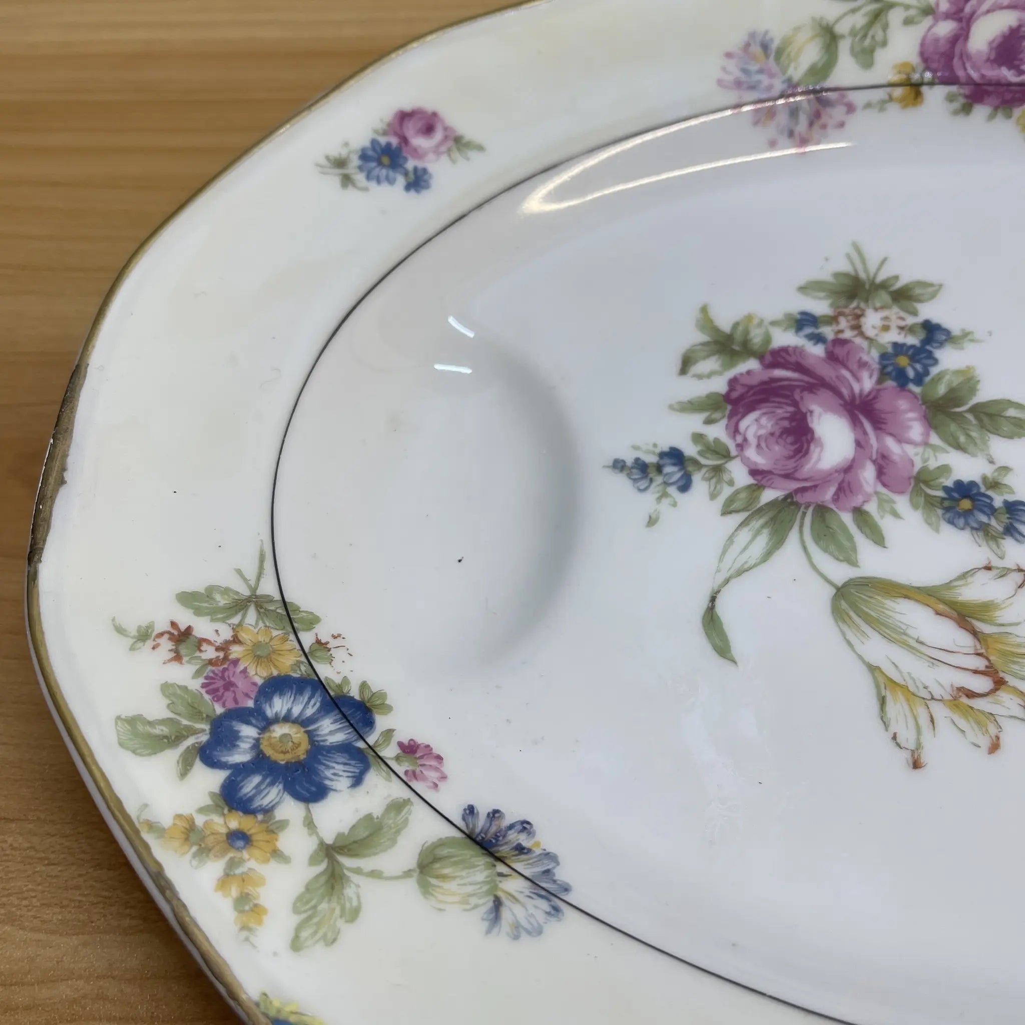 【アンティーク】 オーバルプラター (大皿) / Theodore Haviland (セオドア・アビランド) / Nosegay / 推定20C前中期 / 磁器 / フランス / ブーケ, 金彩