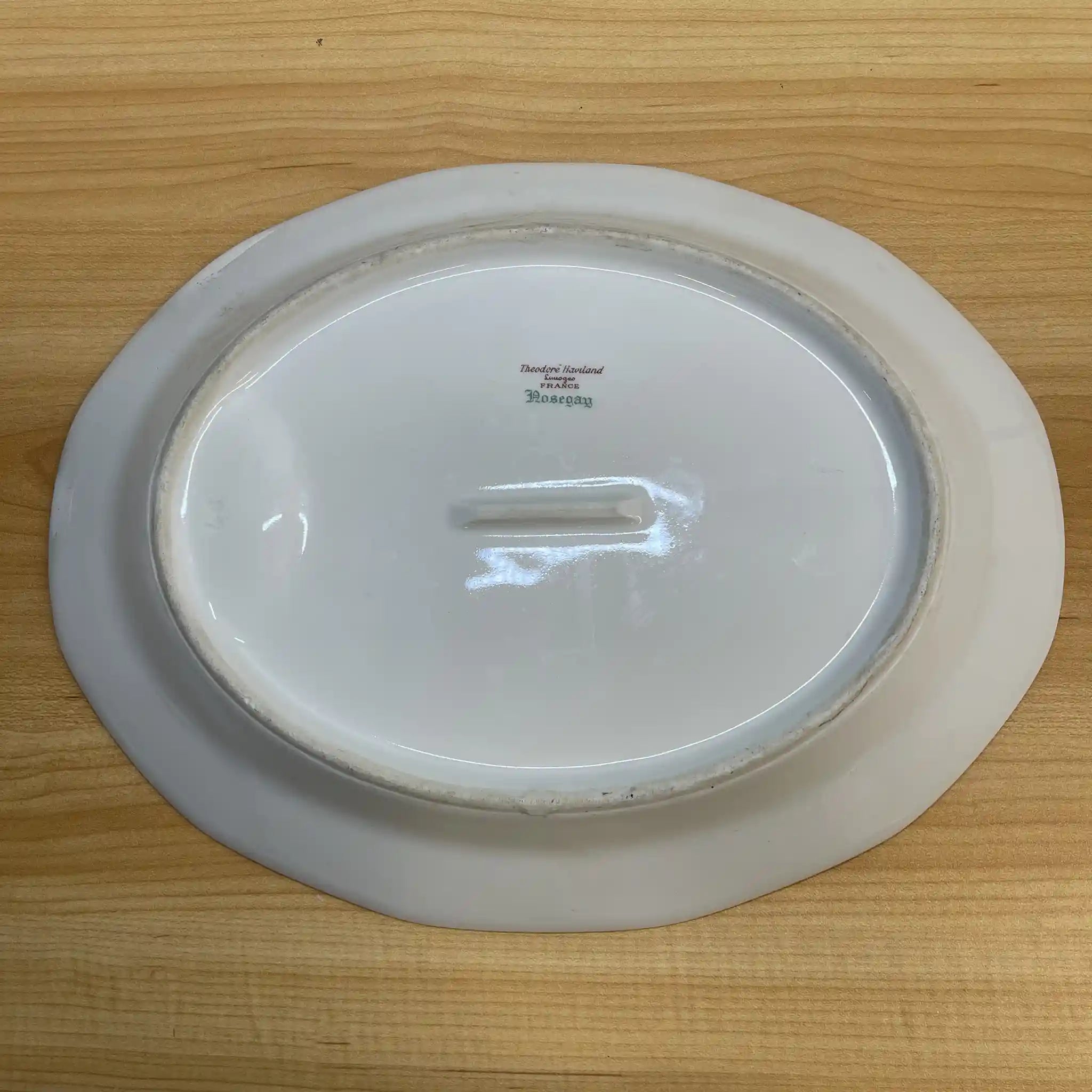 【アンティーク】 オーバルプラター (大皿) / Theodore Haviland (セオドア・アビランド) / Nosegay / 推定20C前中期 / 磁器 / フランス / ブーケ, 金彩