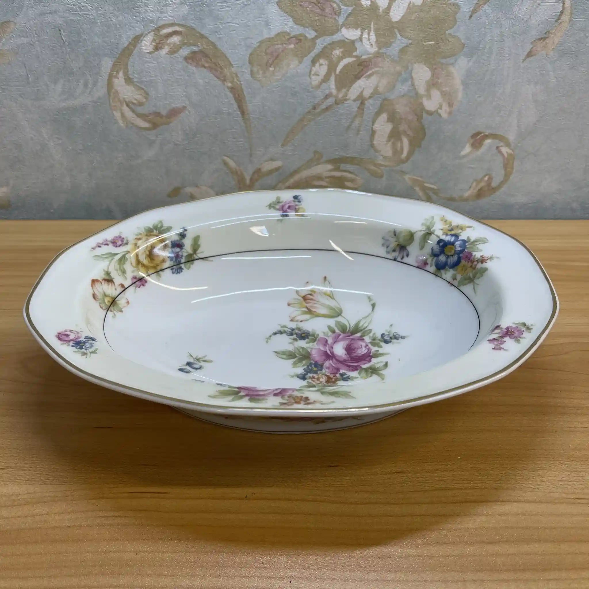 【アンティーク】 オーバル・ベジタブルボウル / Theodore Haviland (セオドア・アビランド) / Nosegay / 推定20C前中期 / 磁器 / フランス / ブーケ, 金彩
