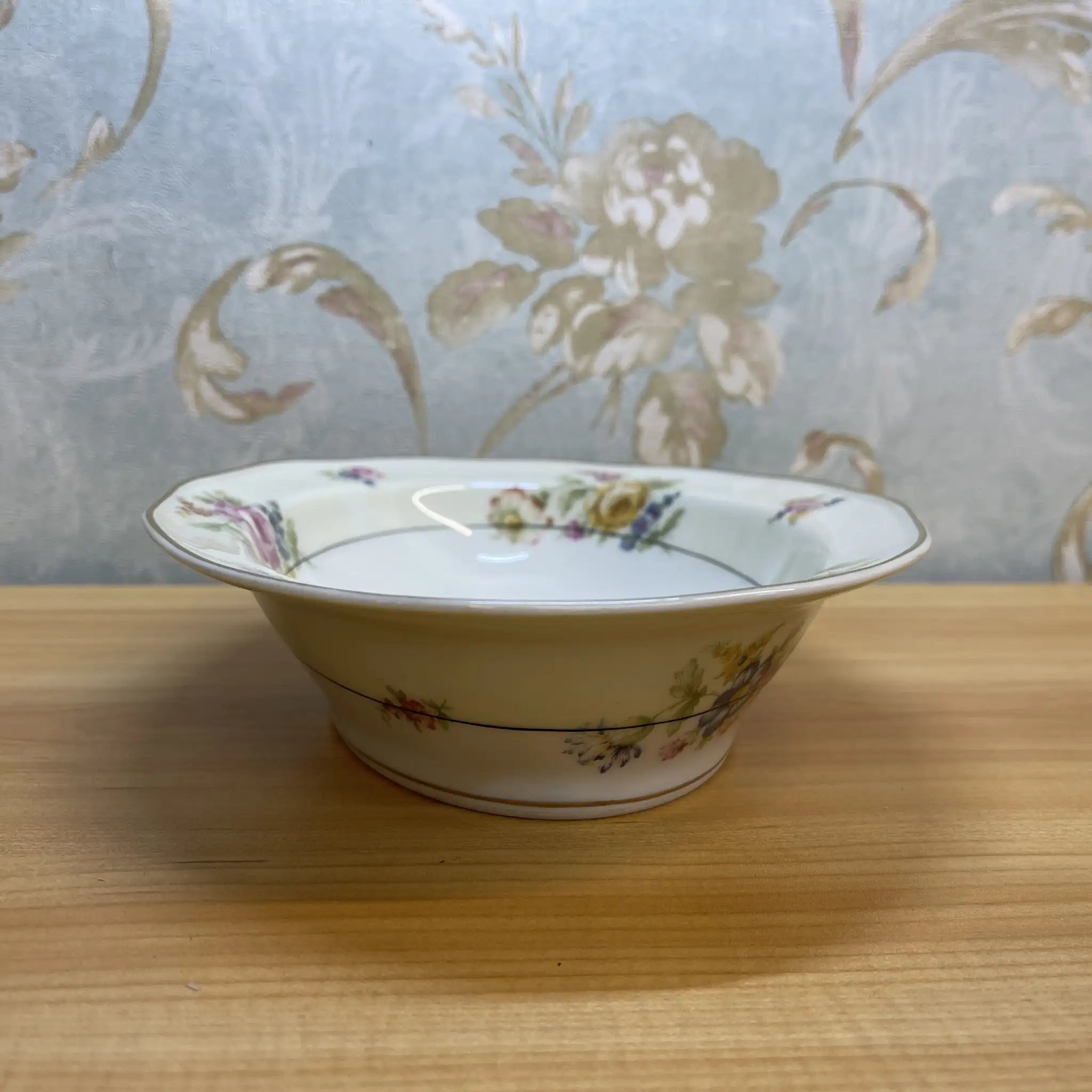 【アンティーク】 オーバル・ベジタブルボウル / Theodore Haviland (セオドア・アビランド) / Nosegay / 推定20C前中期 / 磁器 / フランス / ブーケ, 金彩