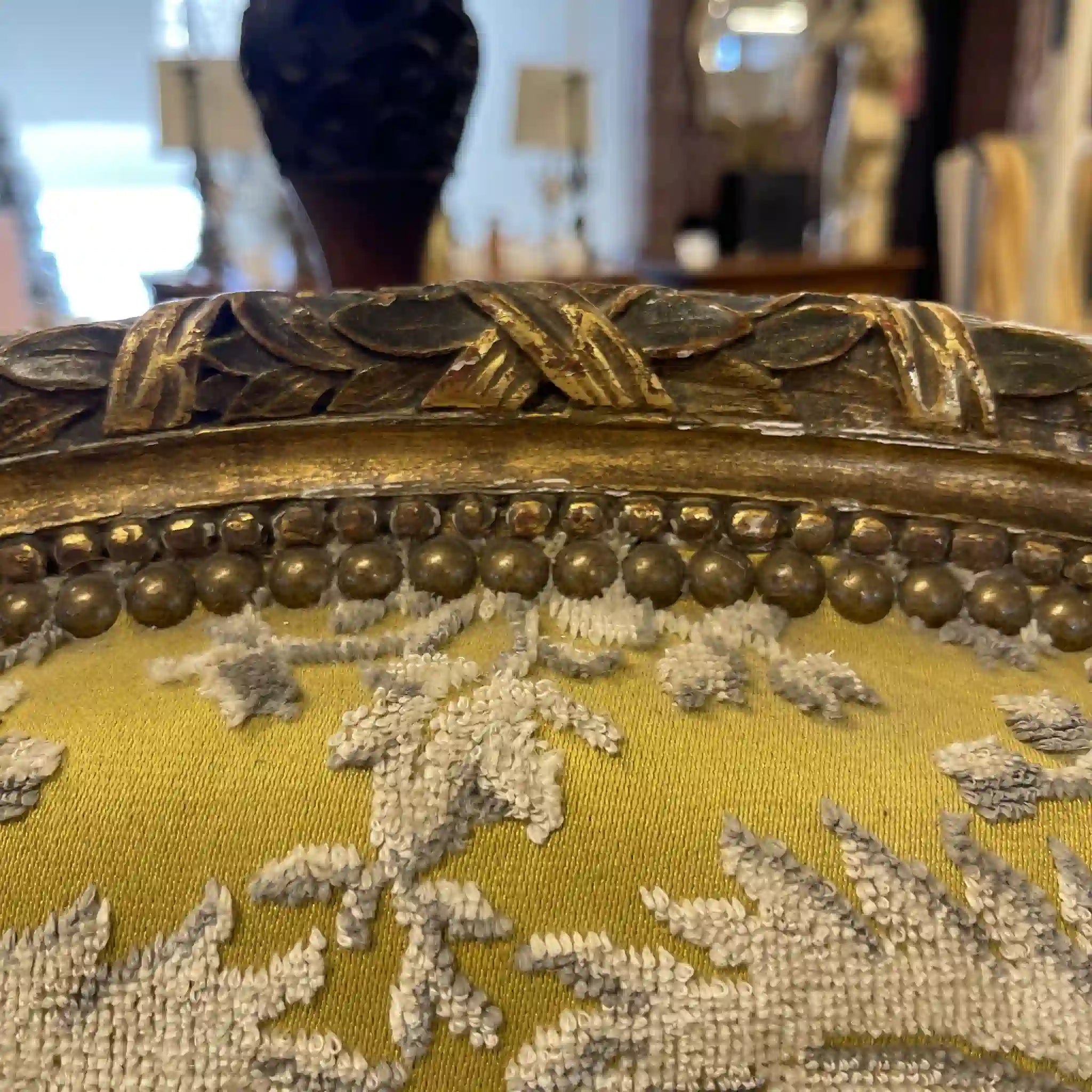 古董翼背椅 / 路易十六風格 / 法國 / 金卡山編織