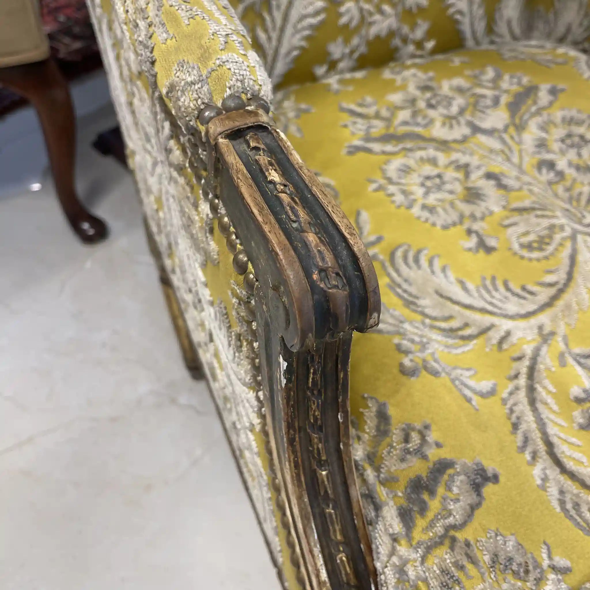 古董翼背椅 / 路易十六風格 / 法國 / 金卡山編織