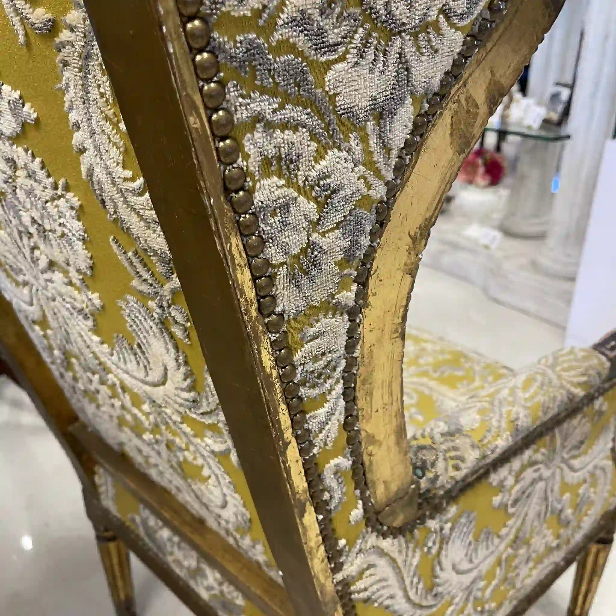 古董翼背椅 / 路易十六風格 / 法國 / 金卡山編織