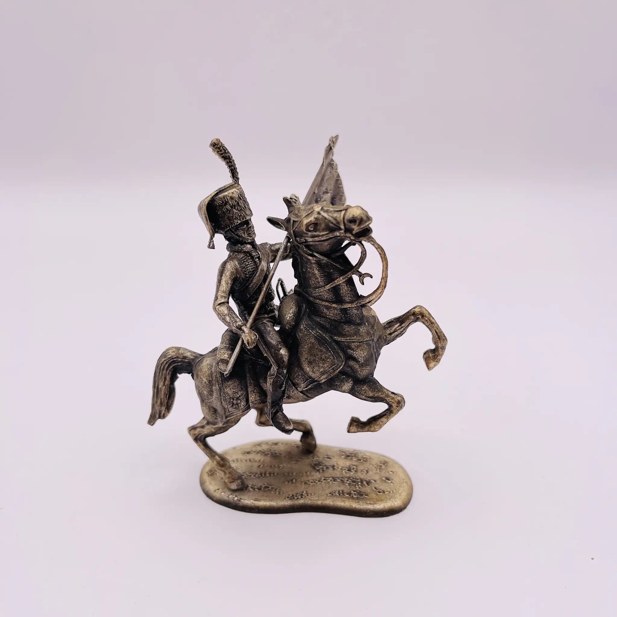 【アンティーク】 ピューター製 馬乗り兵士像 / ピューター / フランス