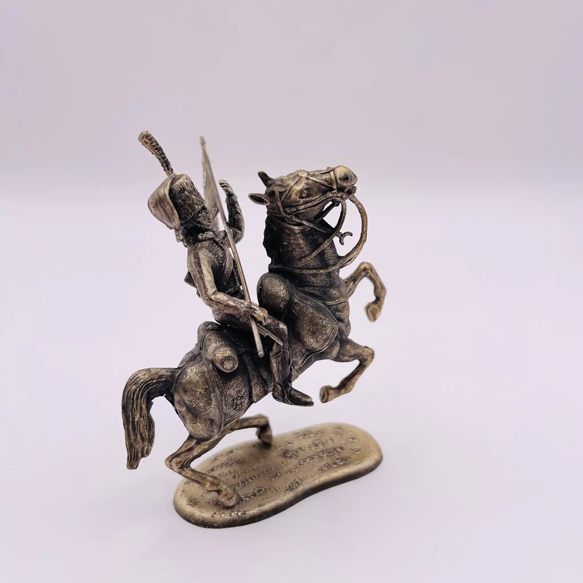 【アンティーク】 ピューター製 馬乗り兵士像 / ピューター / フランス