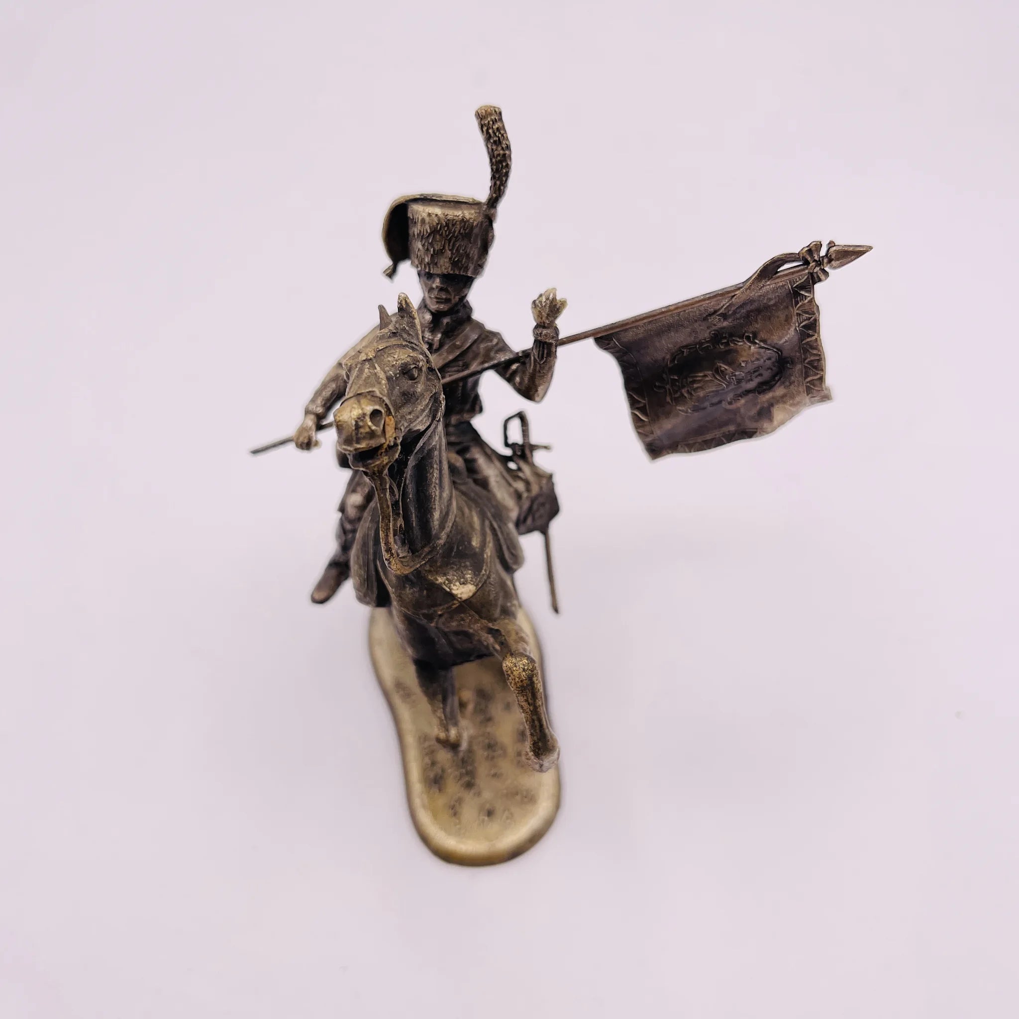 【アンティーク】 ピューター製 馬乗り兵士像 / ピューター / フランス