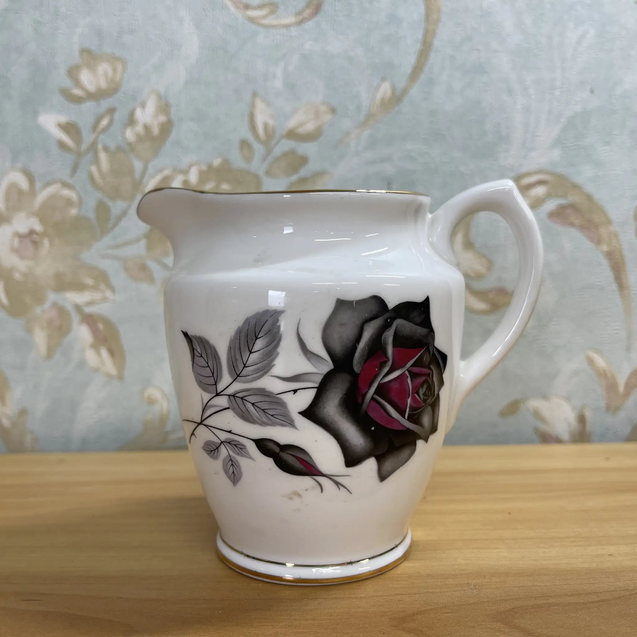 【ビンテージ】 クリーマー / Taylor&Kent / Elizabethan / 推定20C中期 / Bone China / イギリス / 薔薇