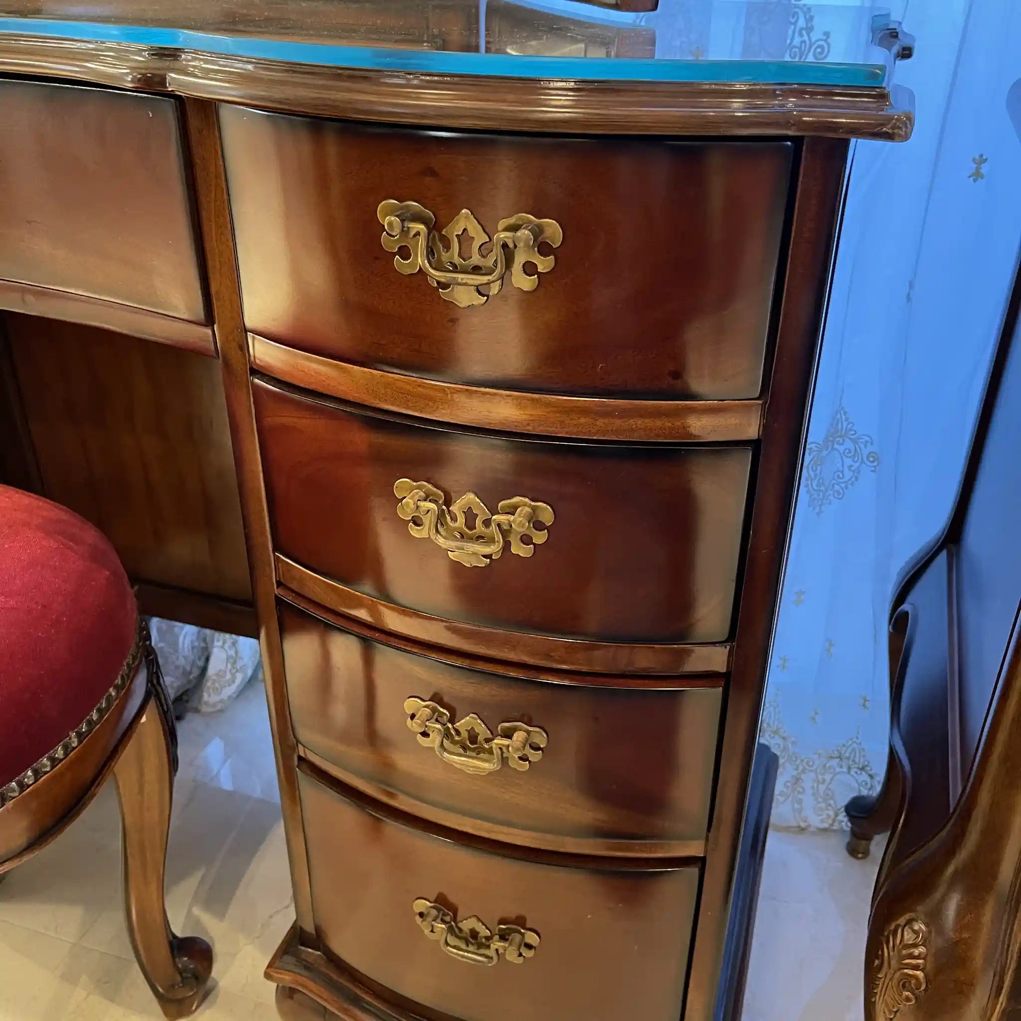 [古董] 仿古風格梳妝台套裝 /
 / 義大利 / 三面鏡（附椅子）