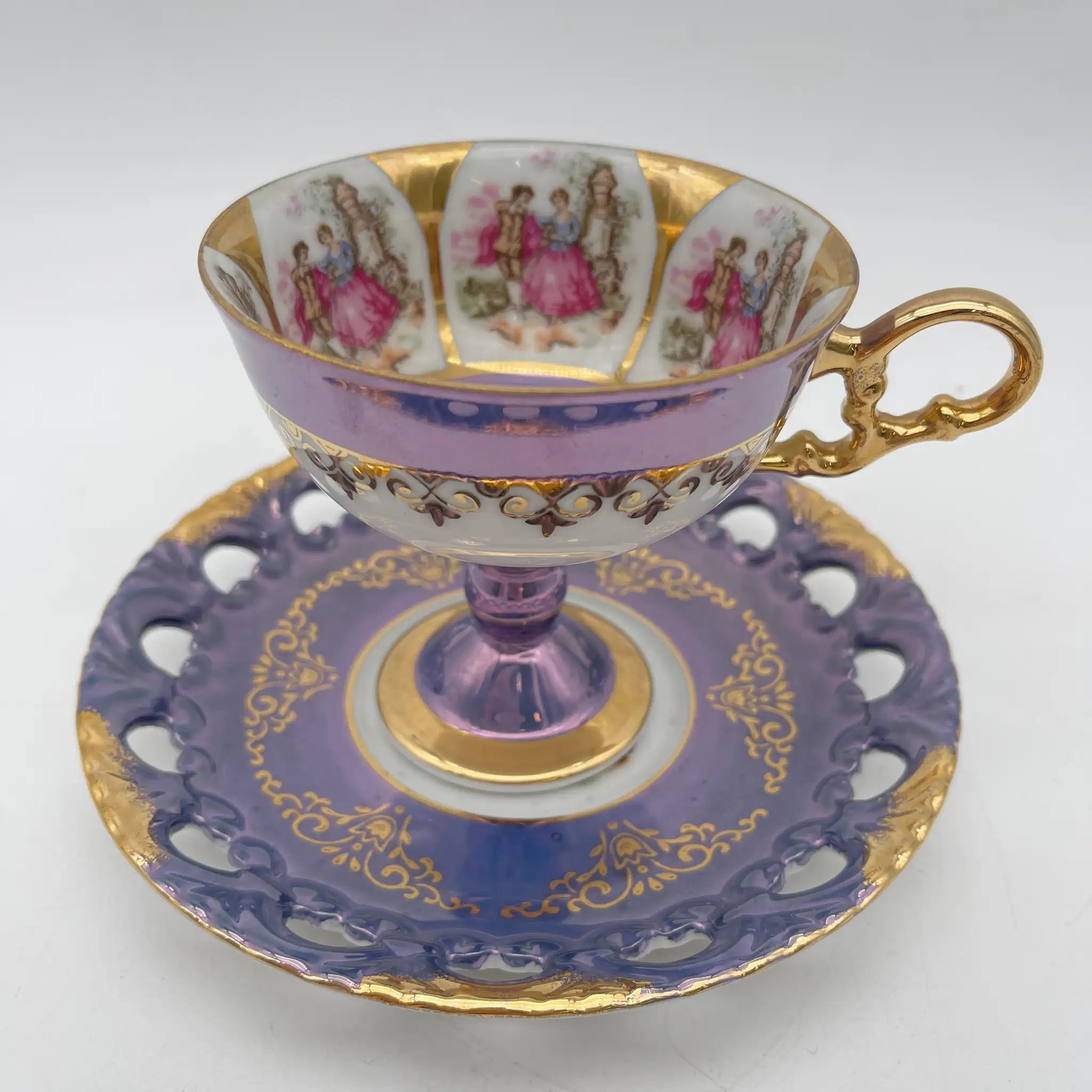 【复古】杯&碟子/大桥陶器/ Golden Fantasy /推测1950-60s /瓷器/日本/ fat galant，金彩