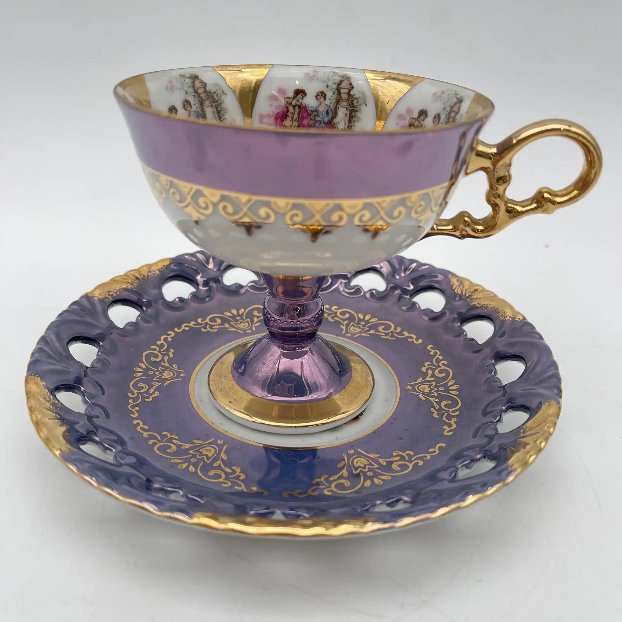 【复古】杯&碟子/大桥陶器/ Golden Fantasy /推测1950-60s /瓷器/日本/ fat galant，金彩