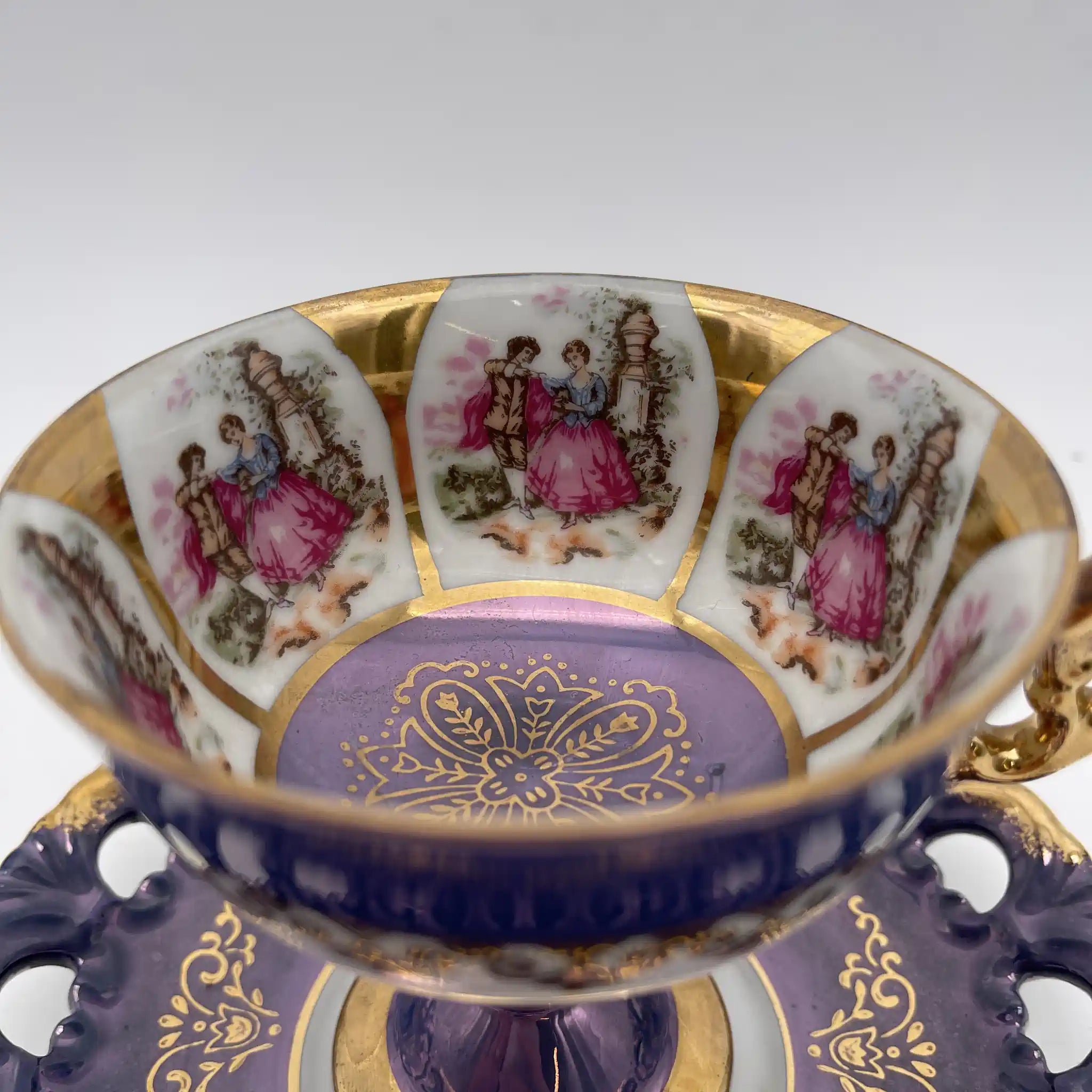 【复古】杯&碟子/大桥陶器/ Golden Fantasy /推测1950-60s /瓷器/日本/ fat galant，金彩