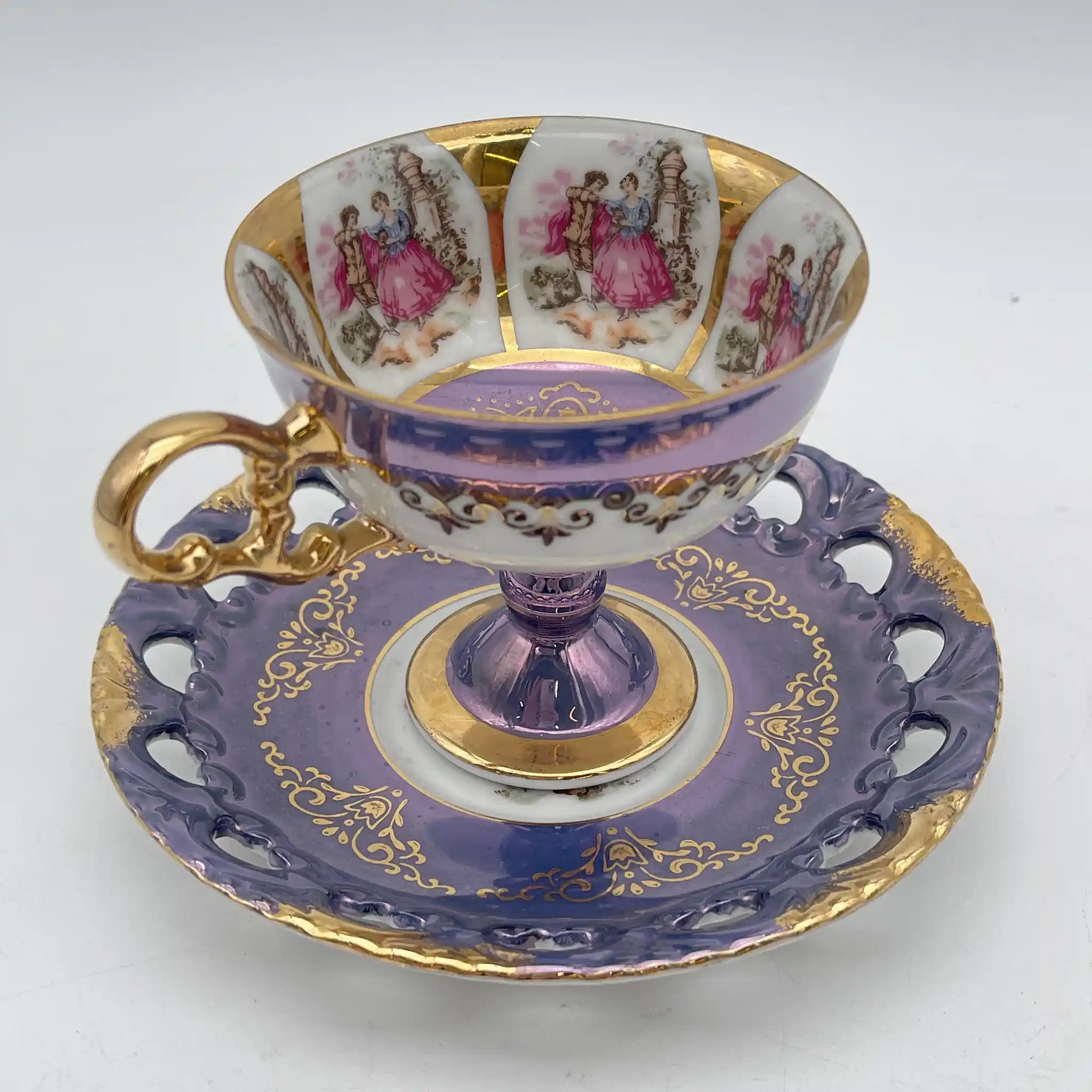 【复古】杯&碟子/大桥陶器/ Golden Fantasy /推测1950-60s /瓷器/日本/ fat galant，金彩