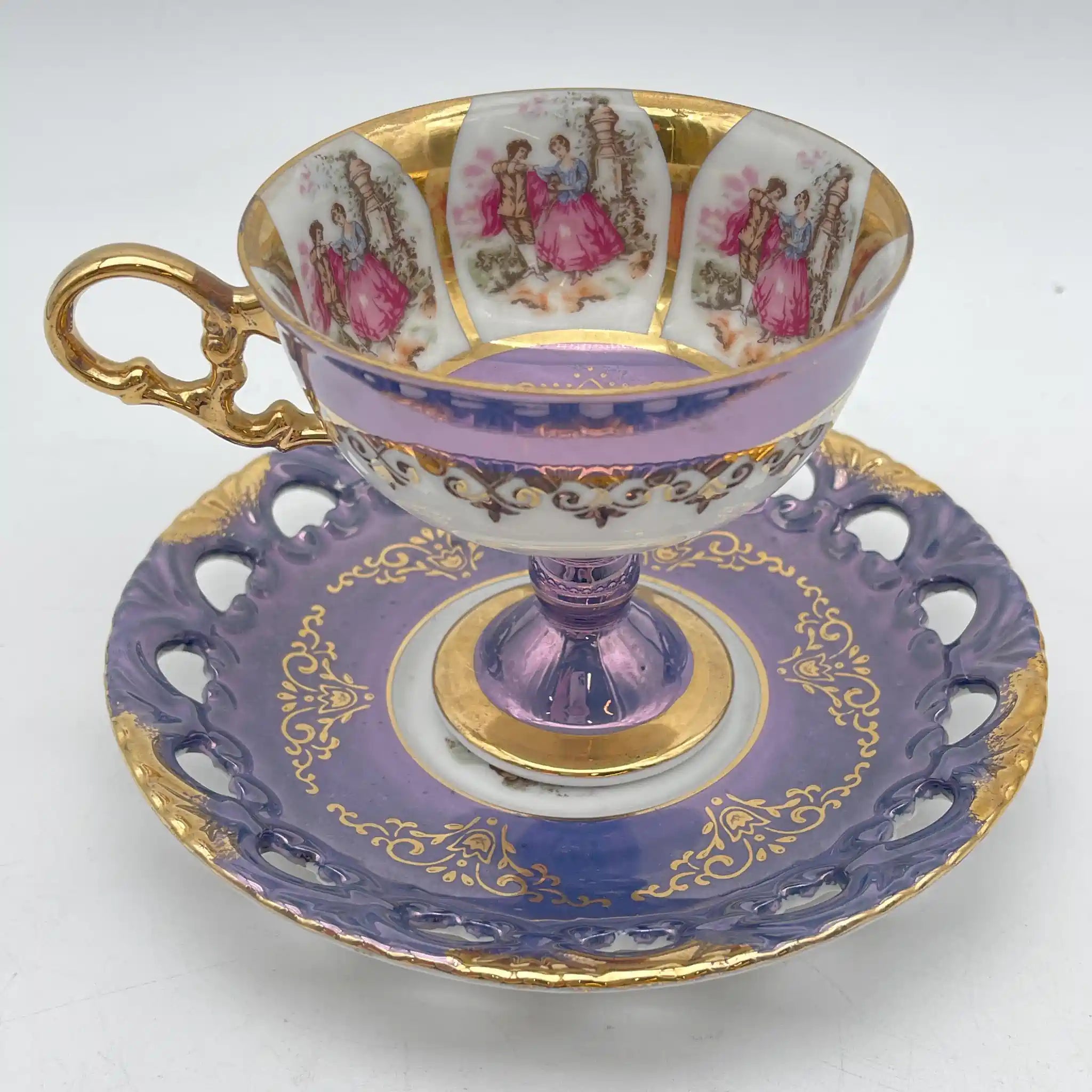 【复古】杯&碟子/大桥陶器/ Golden Fantasy /推测1950-60s /瓷器/日本/ fat galant，金彩