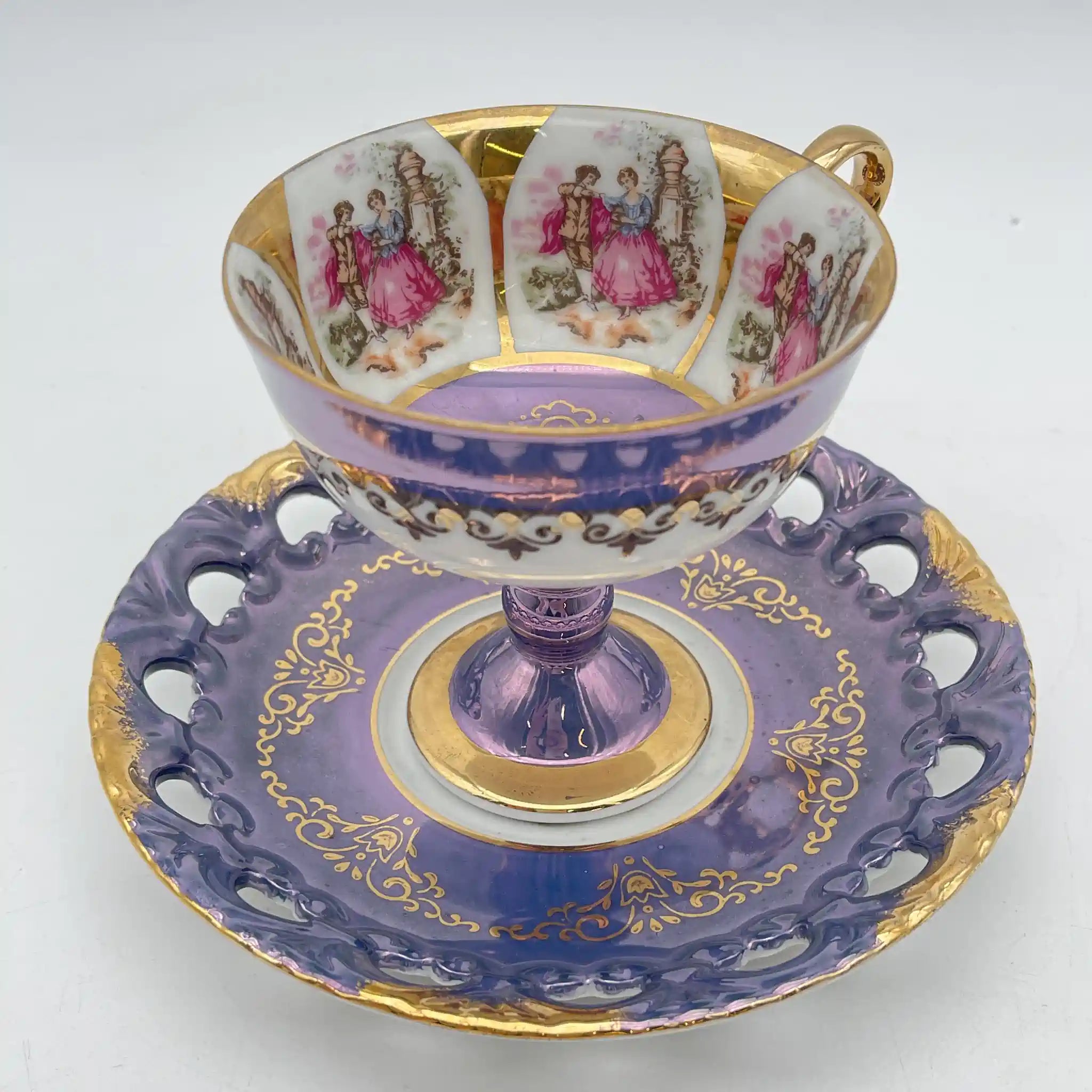【复古】杯&碟子/大桥陶器/ Golden Fantasy /推测1950-60s /瓷器/日本/ fat galant，金彩