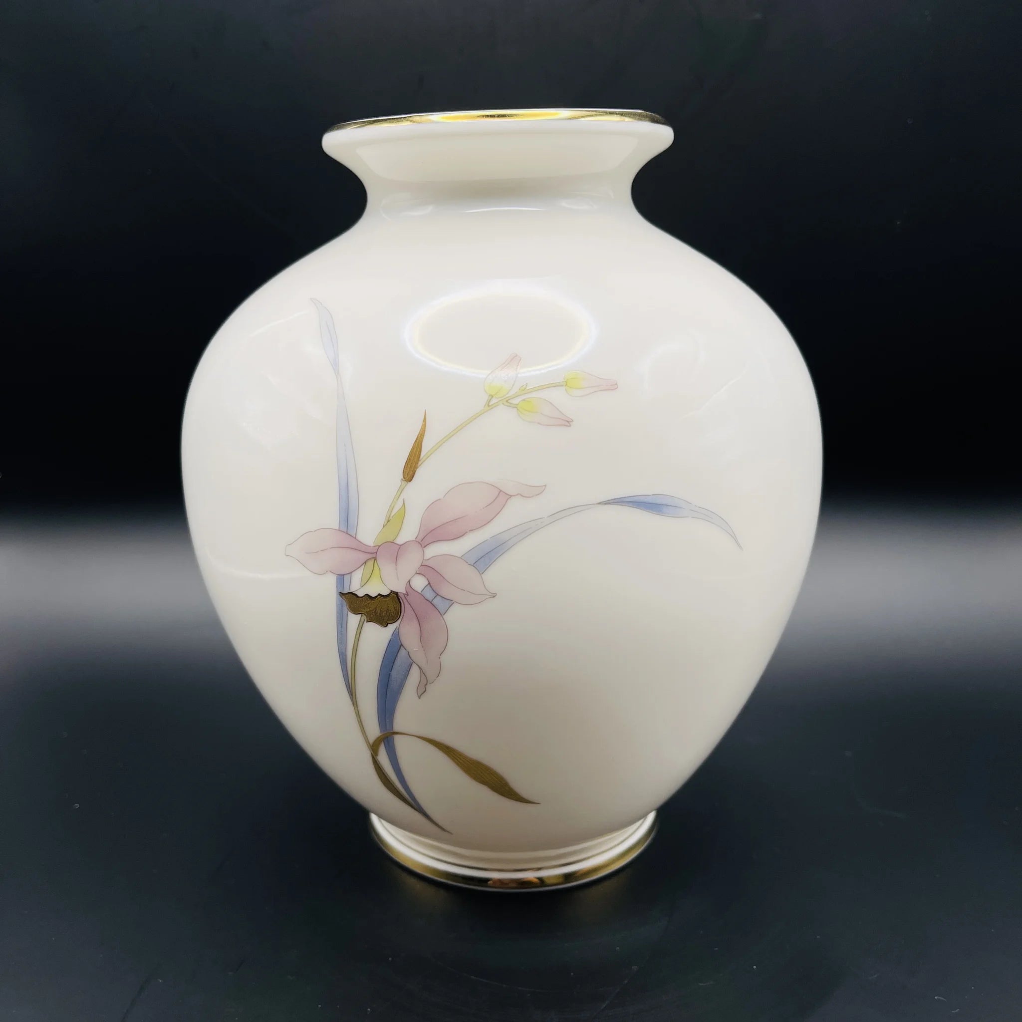 【リユース】 花瓶(フラワーベース) / HOYA(ホヤ) / 蘭 / 陶器 / 日本 / 箱付き