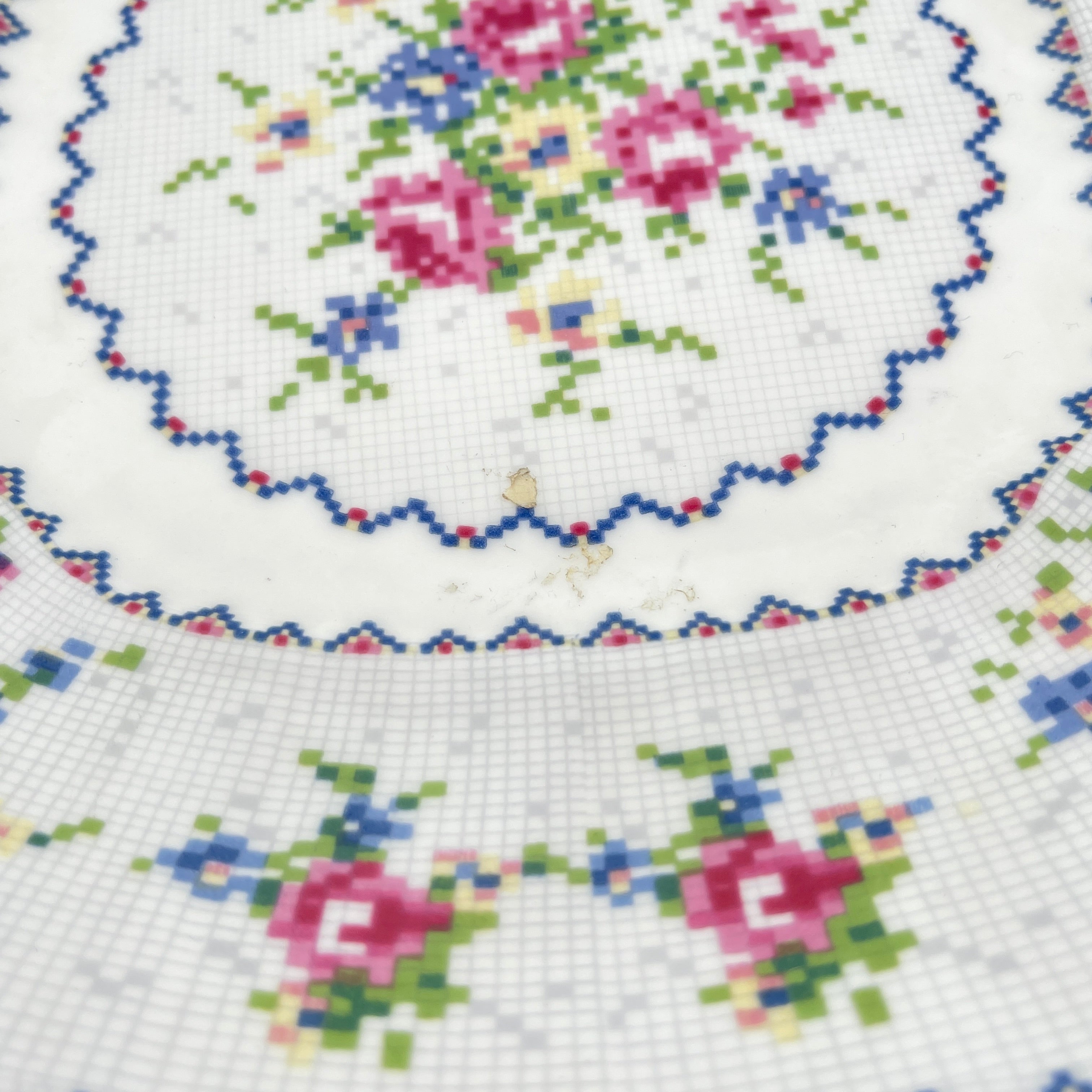 【复古】方形盘子/ Royal Albert / Petit Point /估计1930-70s / Bone China /英国/小波湾风