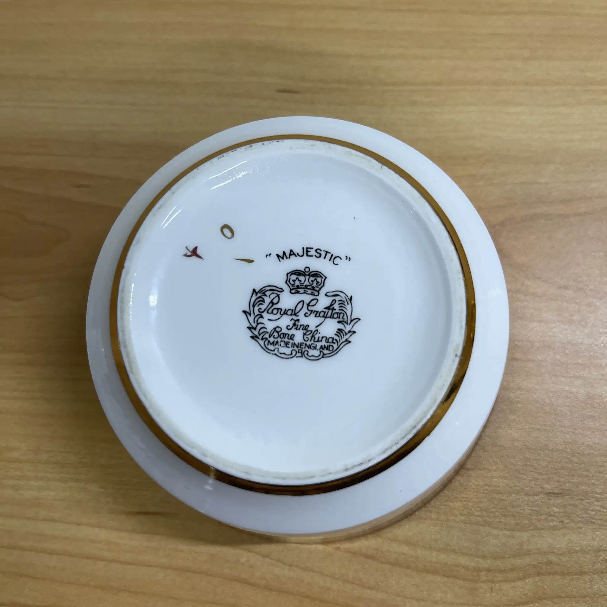 【复古】糖碗/ Royal Grafton / Majestic /估计20c中期/ Fine Bone China /英国/金彩