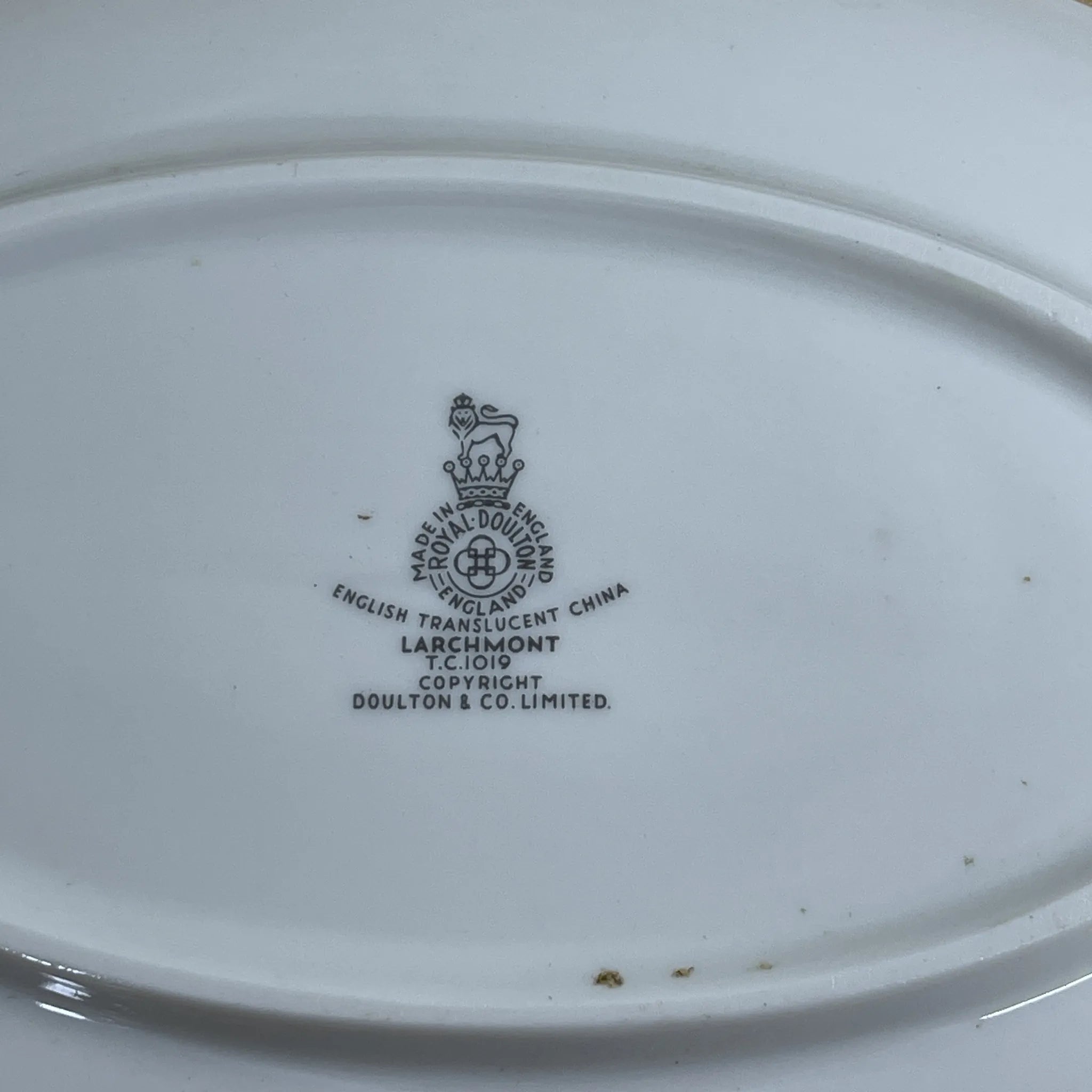 【复古】酱料船+茶托/ Royal Doulton / Larchmont /估计20c中后期/瓷器/英国/金彩