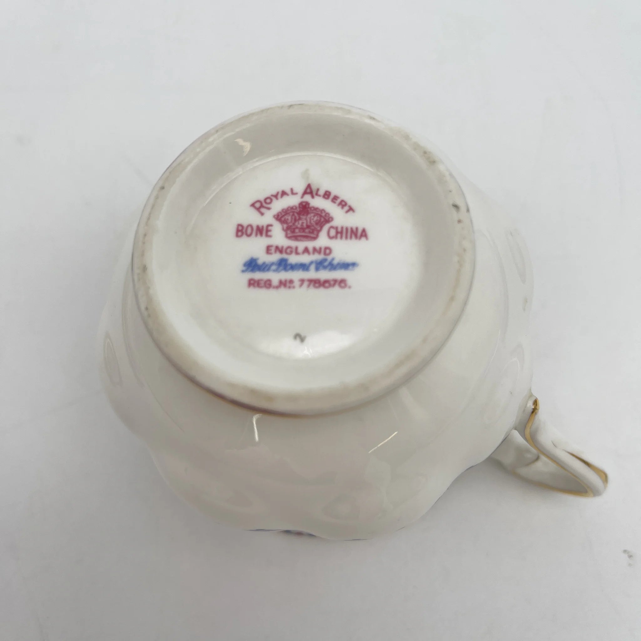 【复古】三重奏（茶杯&茶托+甜点盘）2p / Royal Albert / Petit Point /估计1930-70s / Bone China /英国 小波风