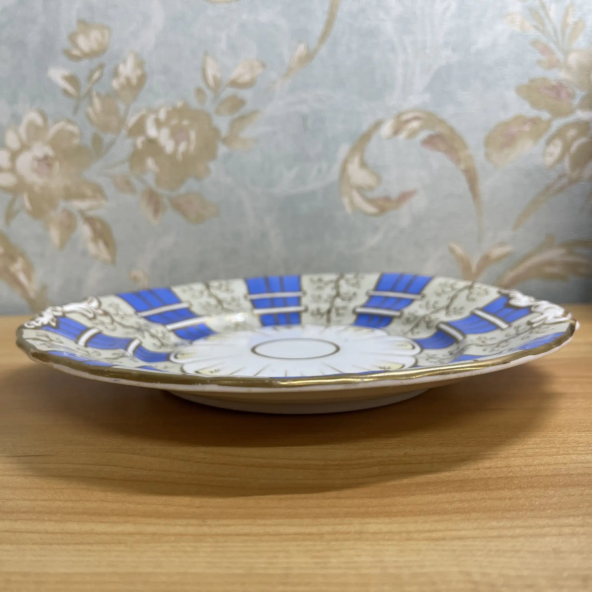 [Antique] Dessert plate (medium plate) / Estimated late 19C / Ceramic / Gold-colored