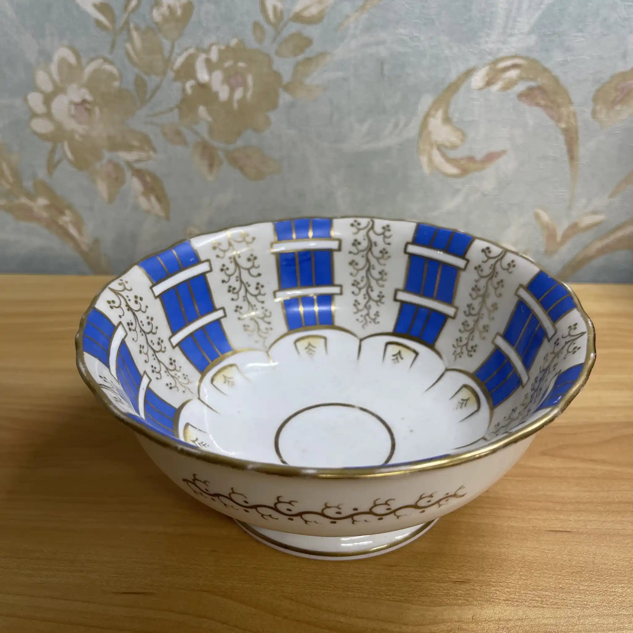 【アンティーク】 シリアルボウル (中鉢) / 推定19C後期 / 陶磁器 / 金彩