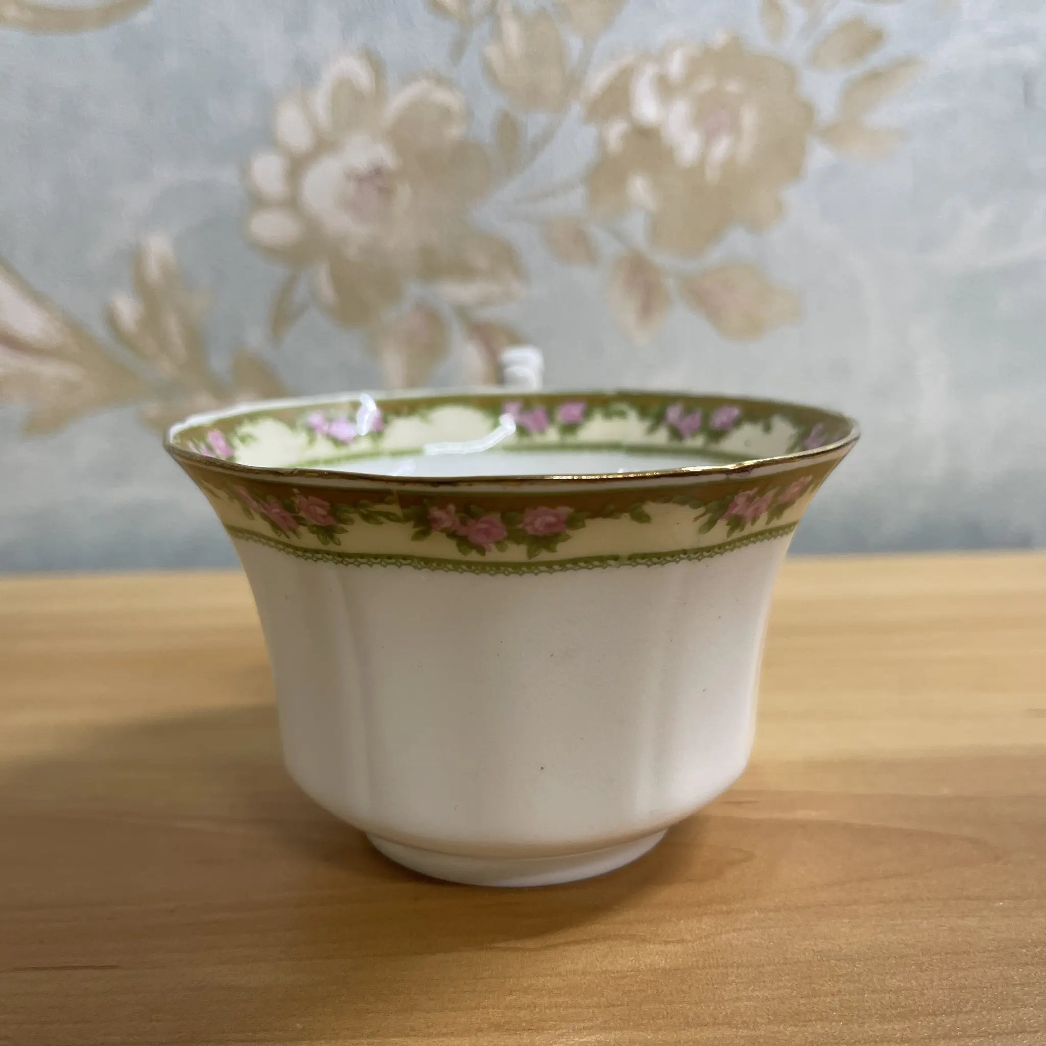 [Vintage] Trio + Dessert Plate / E. Hughes / Paladin China / Estimated mid-20C / Porcelain / England / Rose