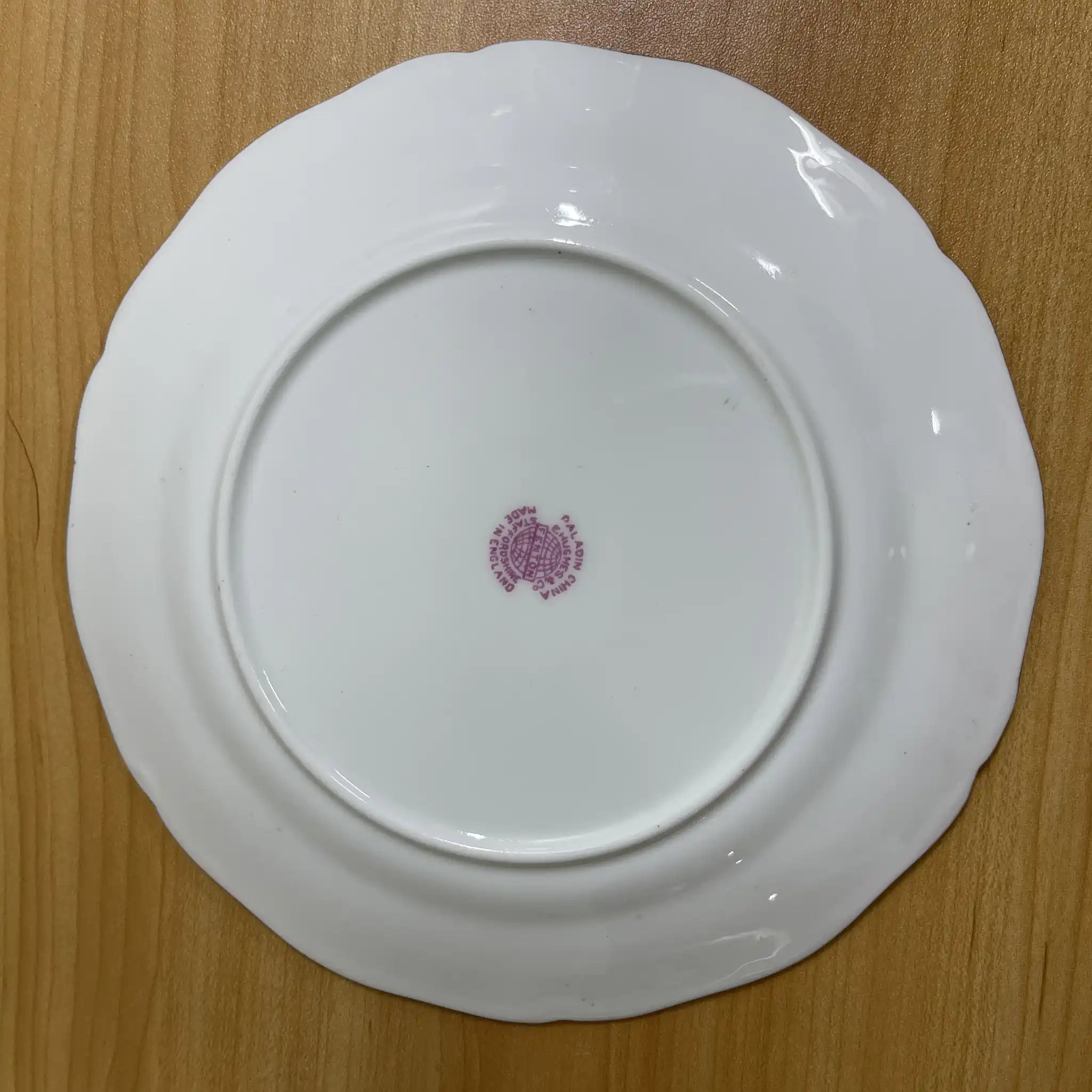 [Vintage] Trio + Dessert Plate / E. Hughes / Paladin China / Estimated mid-20C / Porcelain / England / Rose