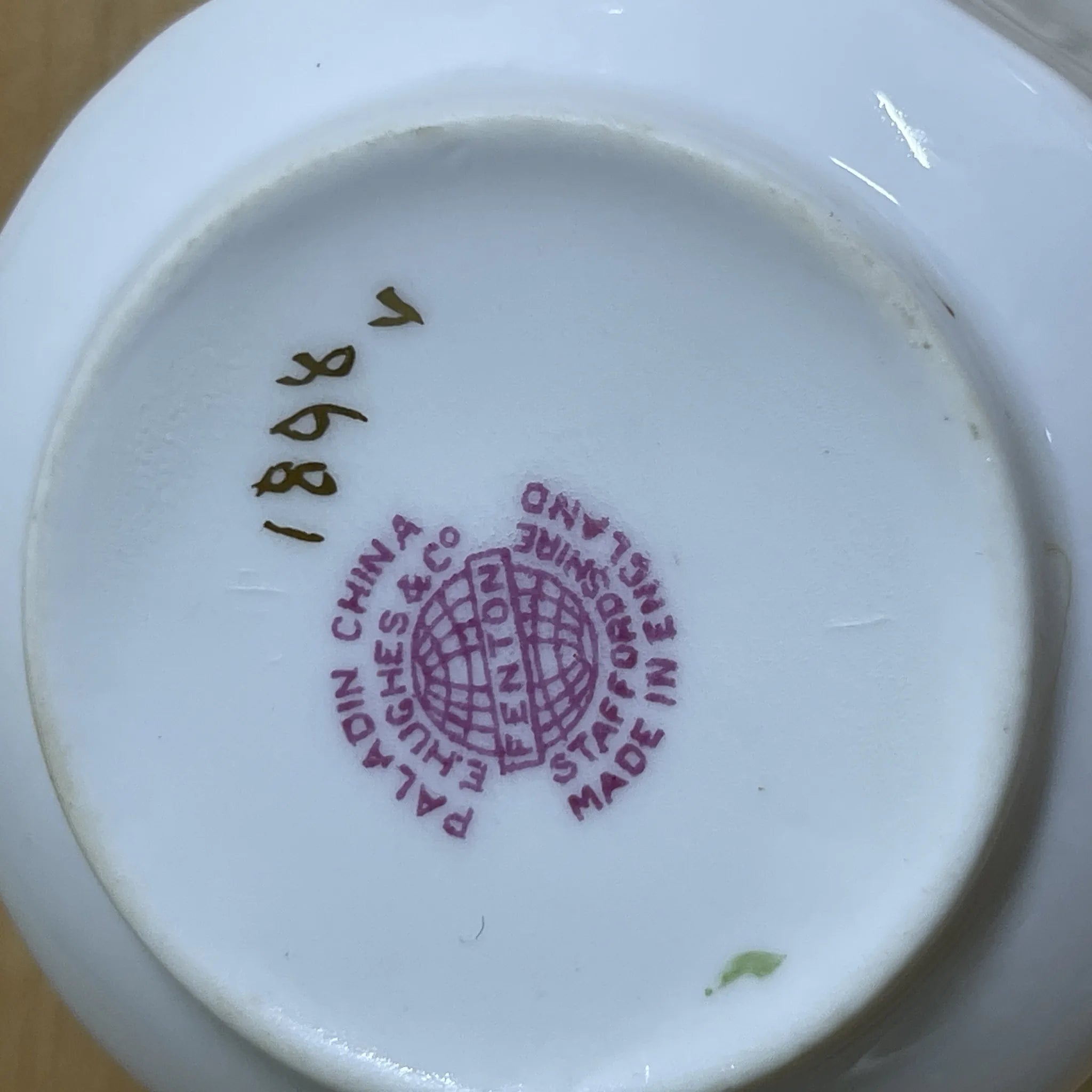 【古董】三叠式+茶托/ E. Hughes / Paladin China /推测20c中期/瓷器/英国/玫瑰