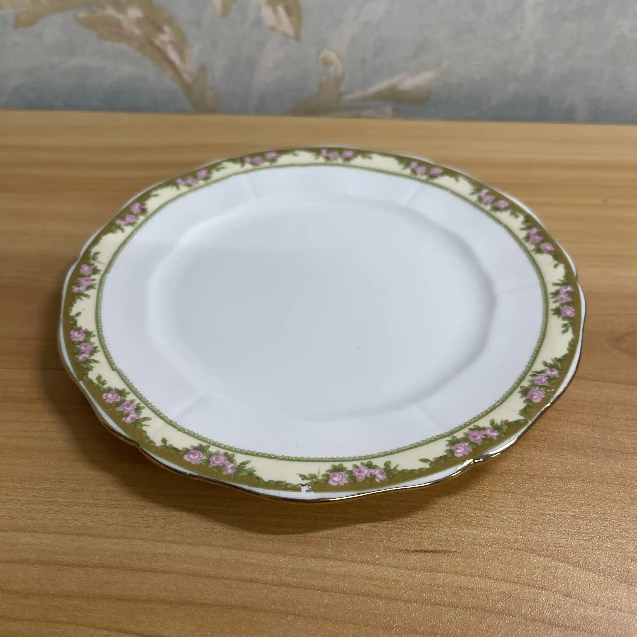 【古董】三叠式+茶托/ E. Hughes / Paladin China /推测20c中期/瓷器/英国/玫瑰