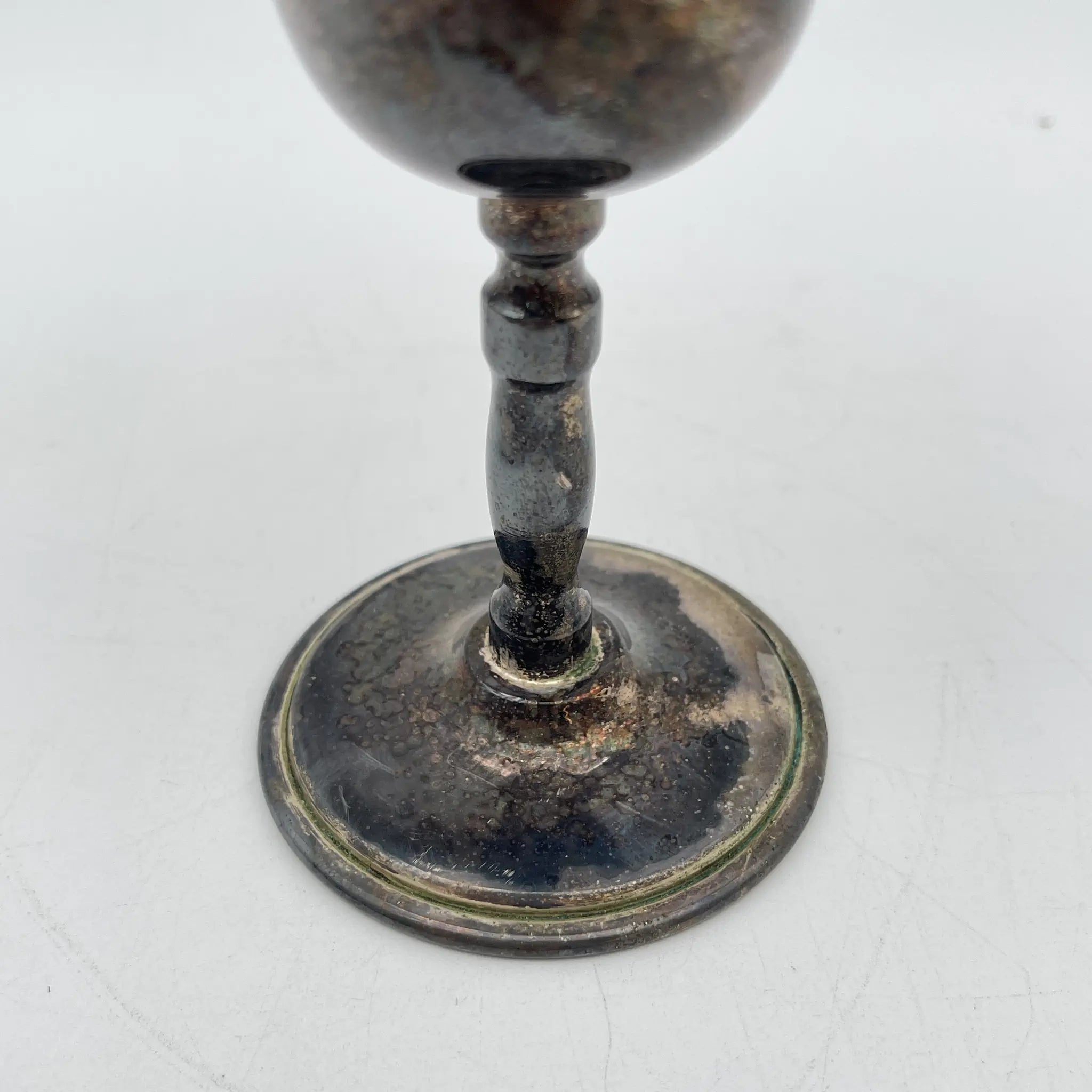 [Vintage] Champagne glass / Estimated 1950-70s / Silver plate / Spain / Engraving
