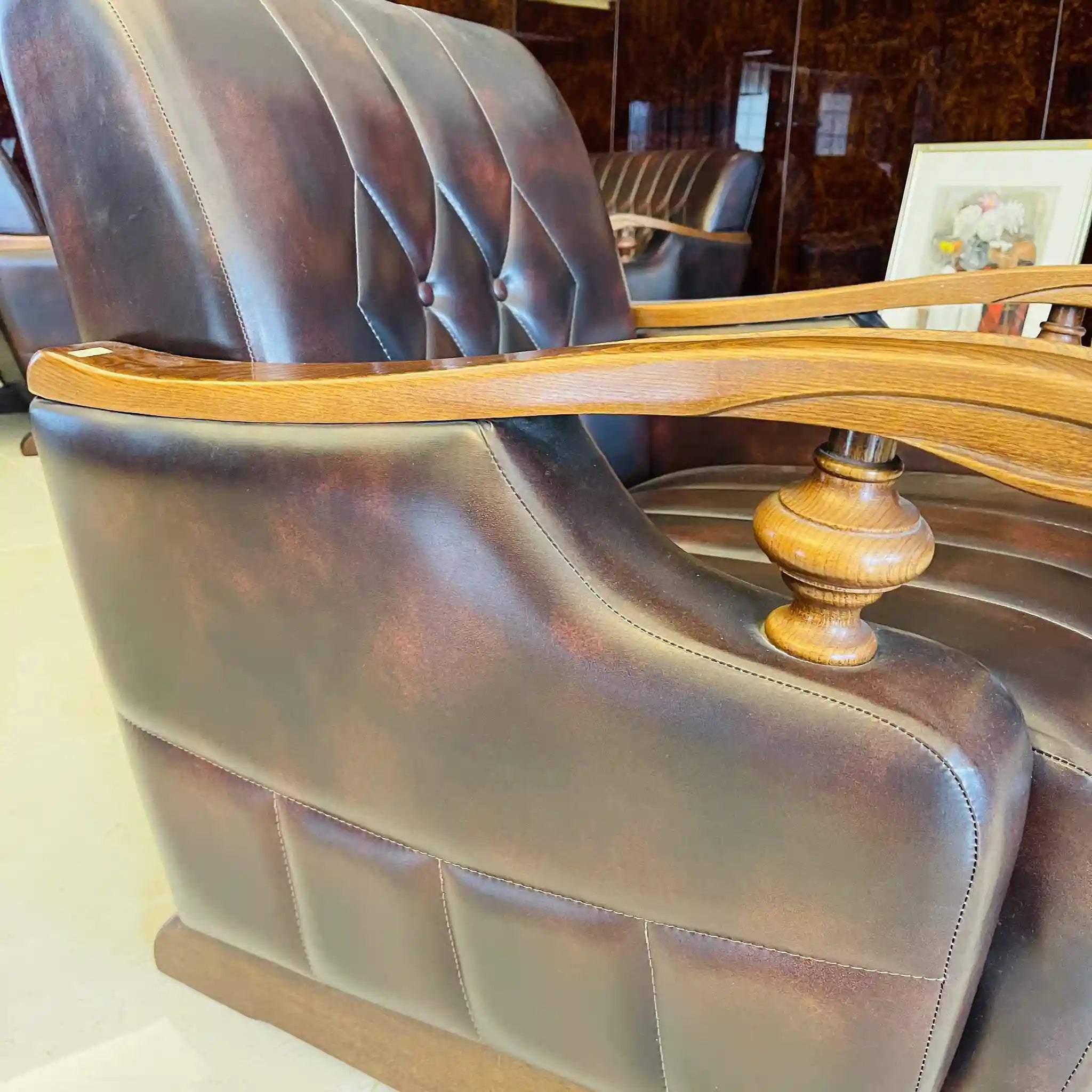 ビンテージ調ソファセット / カリモク / 本革 / 2Pソファ,1Pソファ,ローテーブル