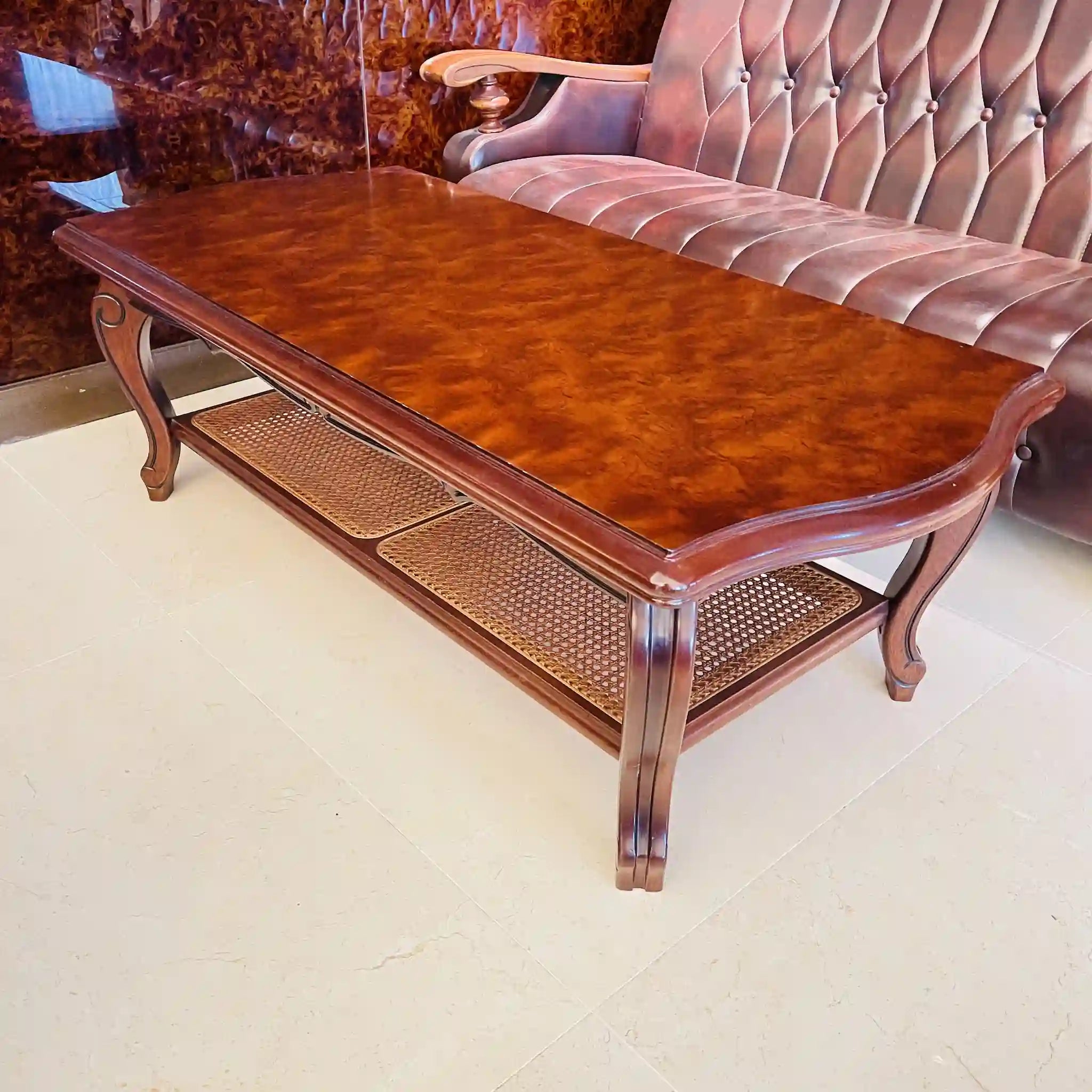 ビンテージ調ソファセット / カリモク / 本革 / 2Pソファ,1Pソファ,ローテーブル