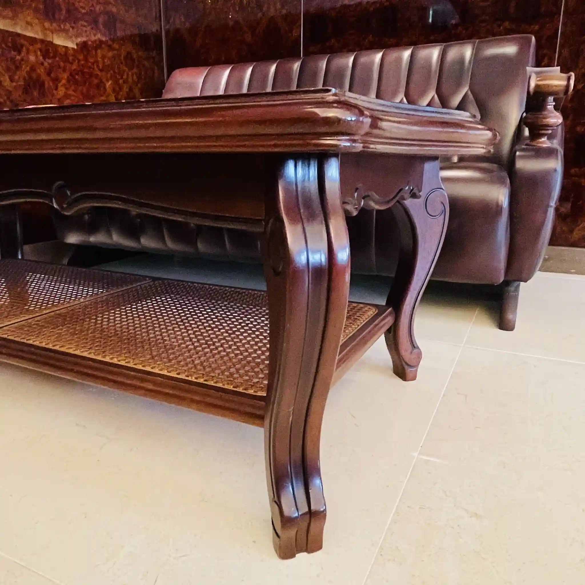 ビンテージ調ソファセット / カリモク / 本革 / 2Pソファ,1Pソファ,ローテーブル