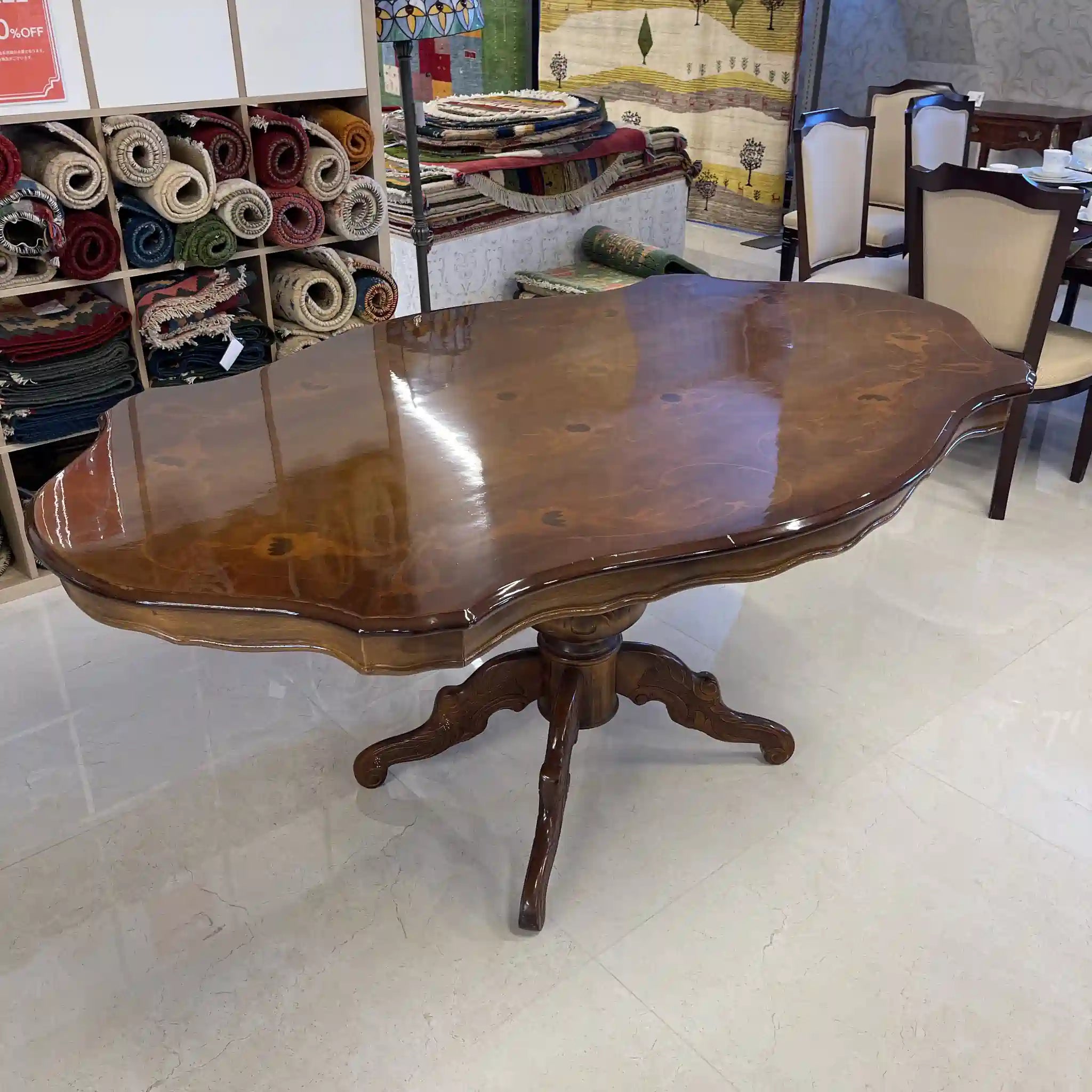 [Antique] Antique Dining Set / Italy / Inlay 