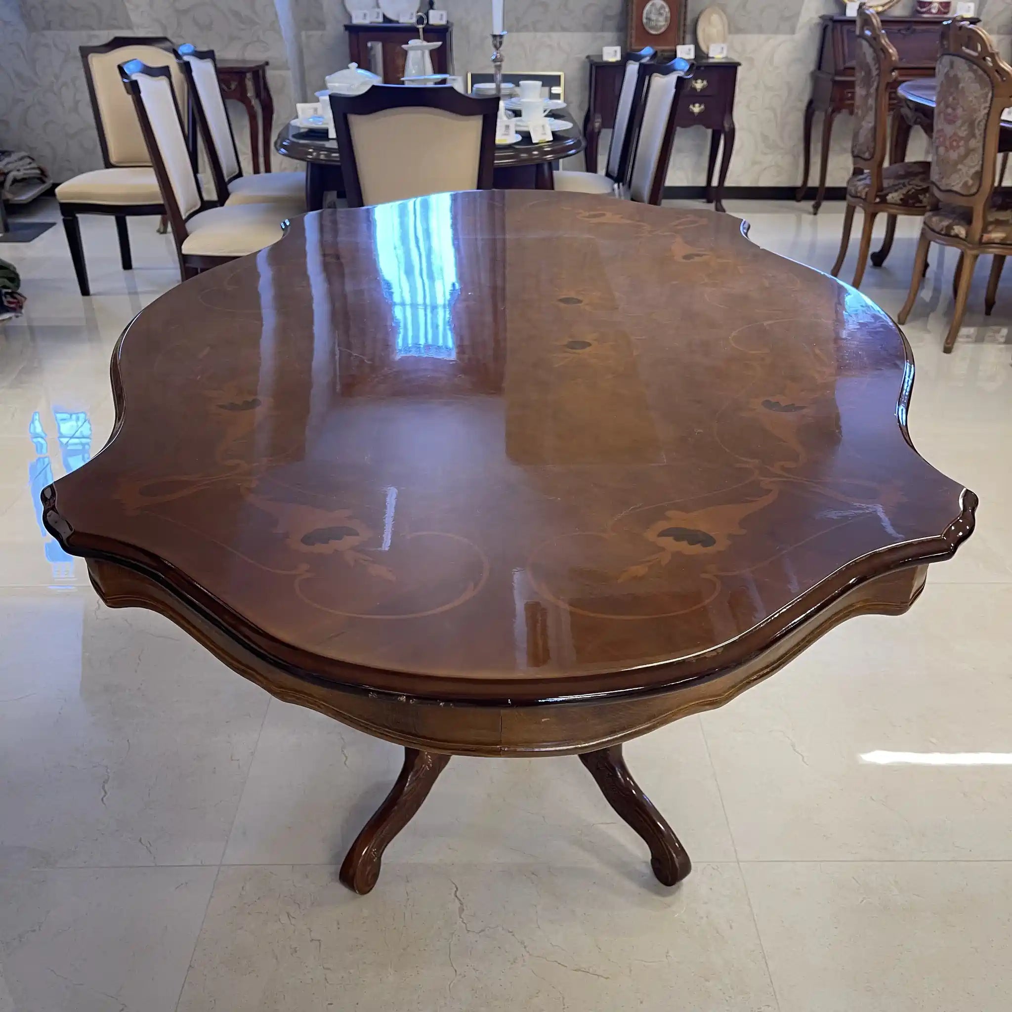 [Antique] Antique Dining Set / Italy / Inlay 