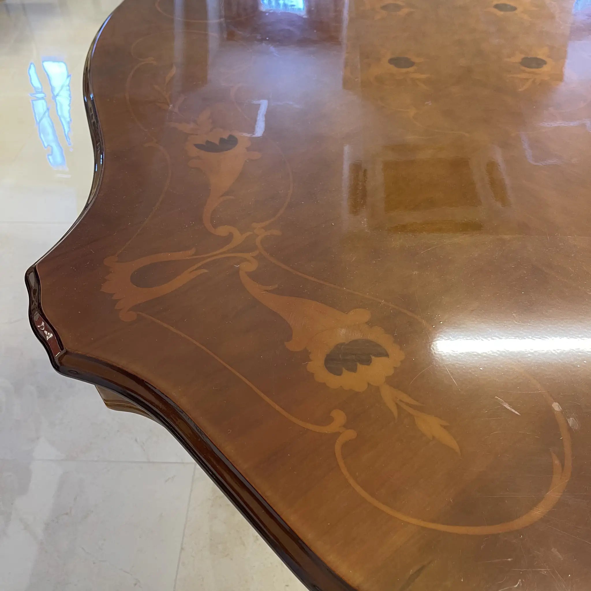 [Antique] Antique Dining Set / Italy / Inlay 