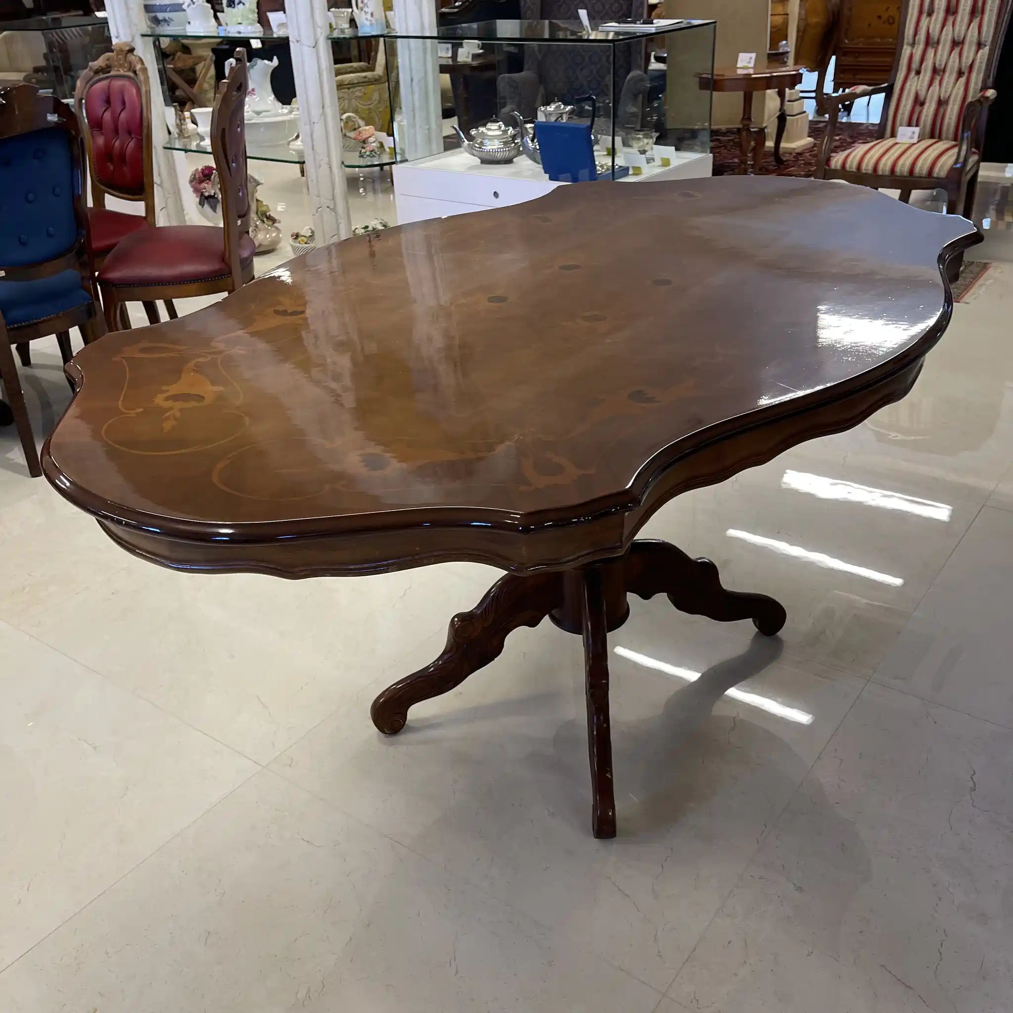 [Antique] Antique Dining Set / Italy / Inlay 