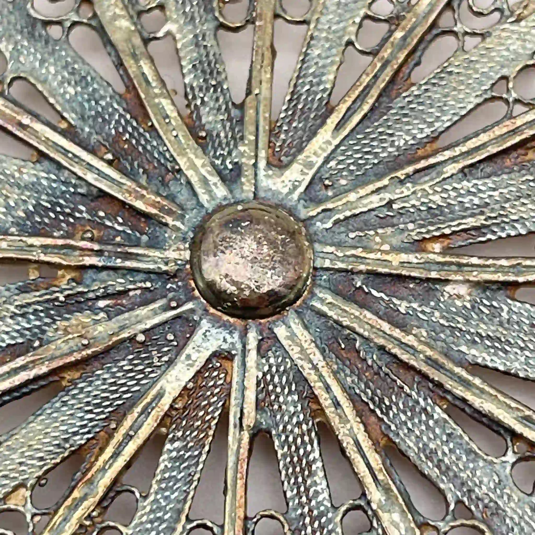[Antique] Filigree miniature tray / Estimated early 20C / Silver / Italy / Filigree (silver filigree)