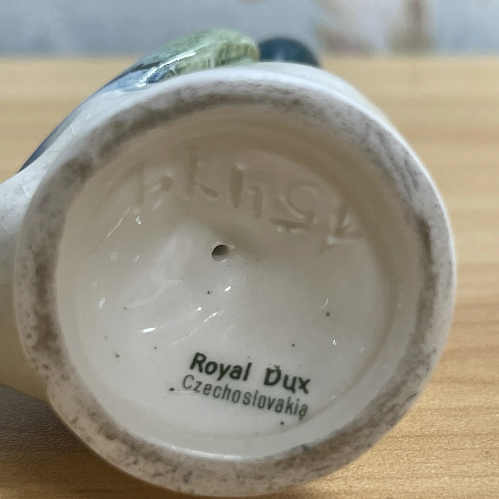 [Vintage] Figurine (ceramic doll) / Royal Dux / Estimated mid-late 20C / Porcelain / Czechoslovakia / Duck