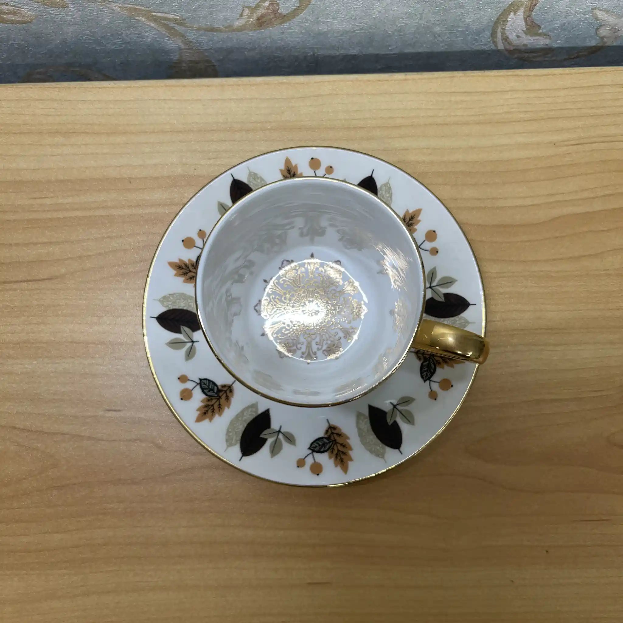 【ビンテージ】 カップ&ソーサー2P / Royal Imperial (ロイヤル・インペリアル) / 推定20C中期 / Bone China / イギリス / オータム・リーフ, 金彩