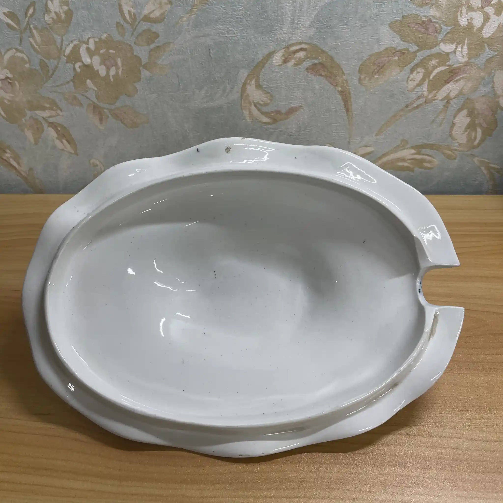 【アンティーク】 スープチューリン+レードル / Furnivals / Venice / 推定1900前後 / 陶器 / イギリス / ロカイユ, スクロール, ラティスワーク
