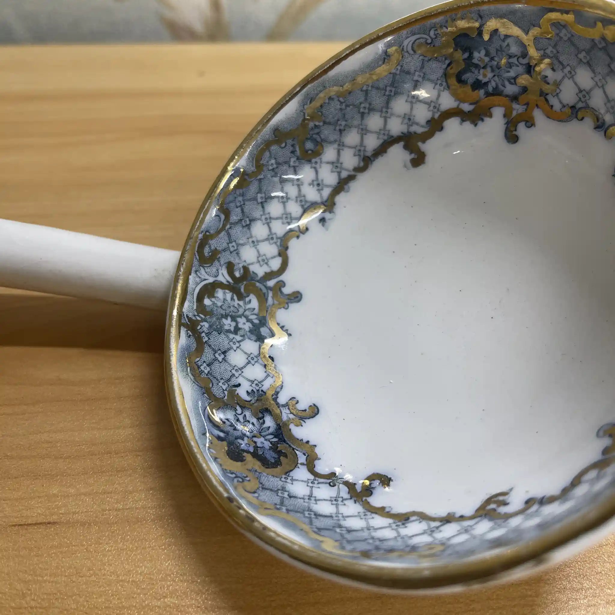 【アンティーク】 スープチューリン+レードル / Furnivals / Venice / 推定1900前後 / 陶器 / イギリス / ロカイユ, スクロール, ラティスワーク
