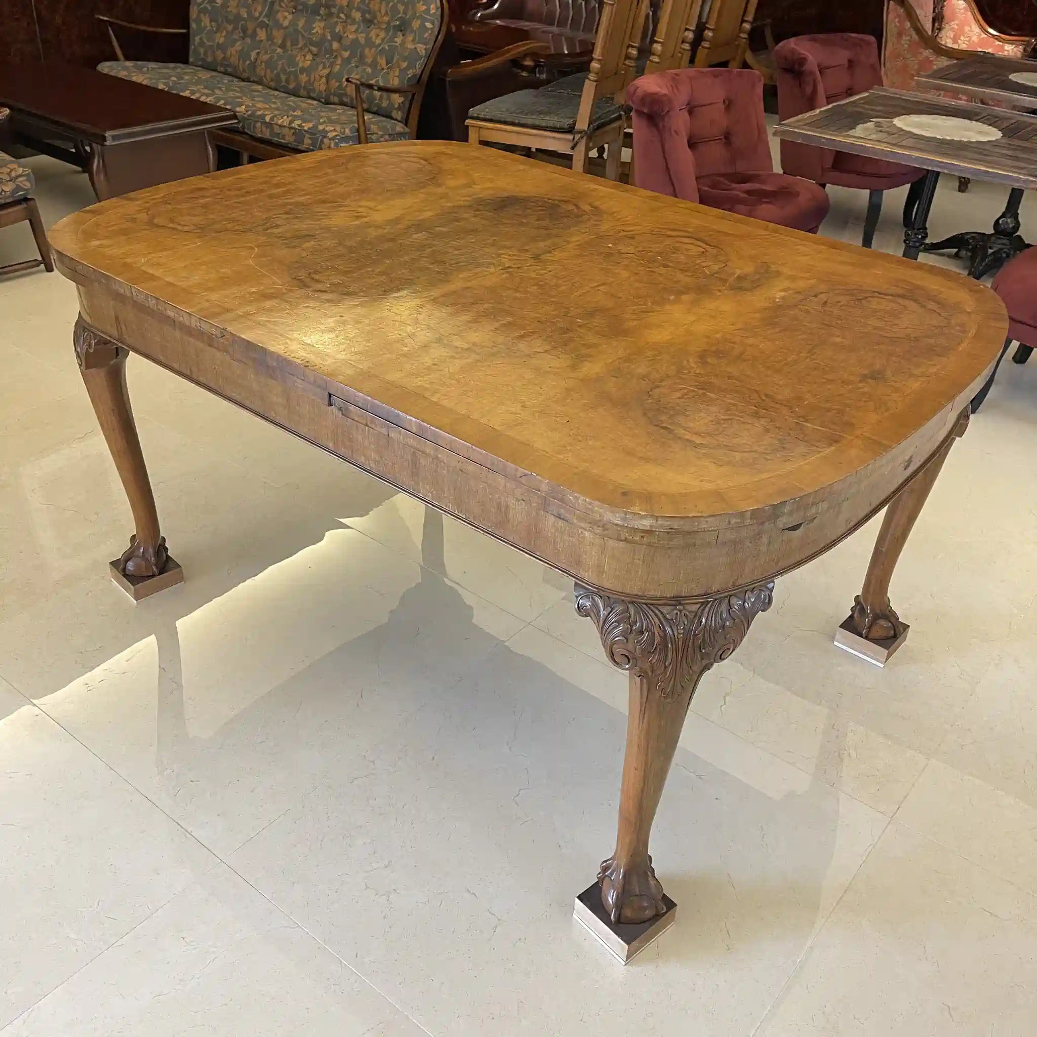 古董餐桌椅套裝/可伸縮餐桌和扶手椅