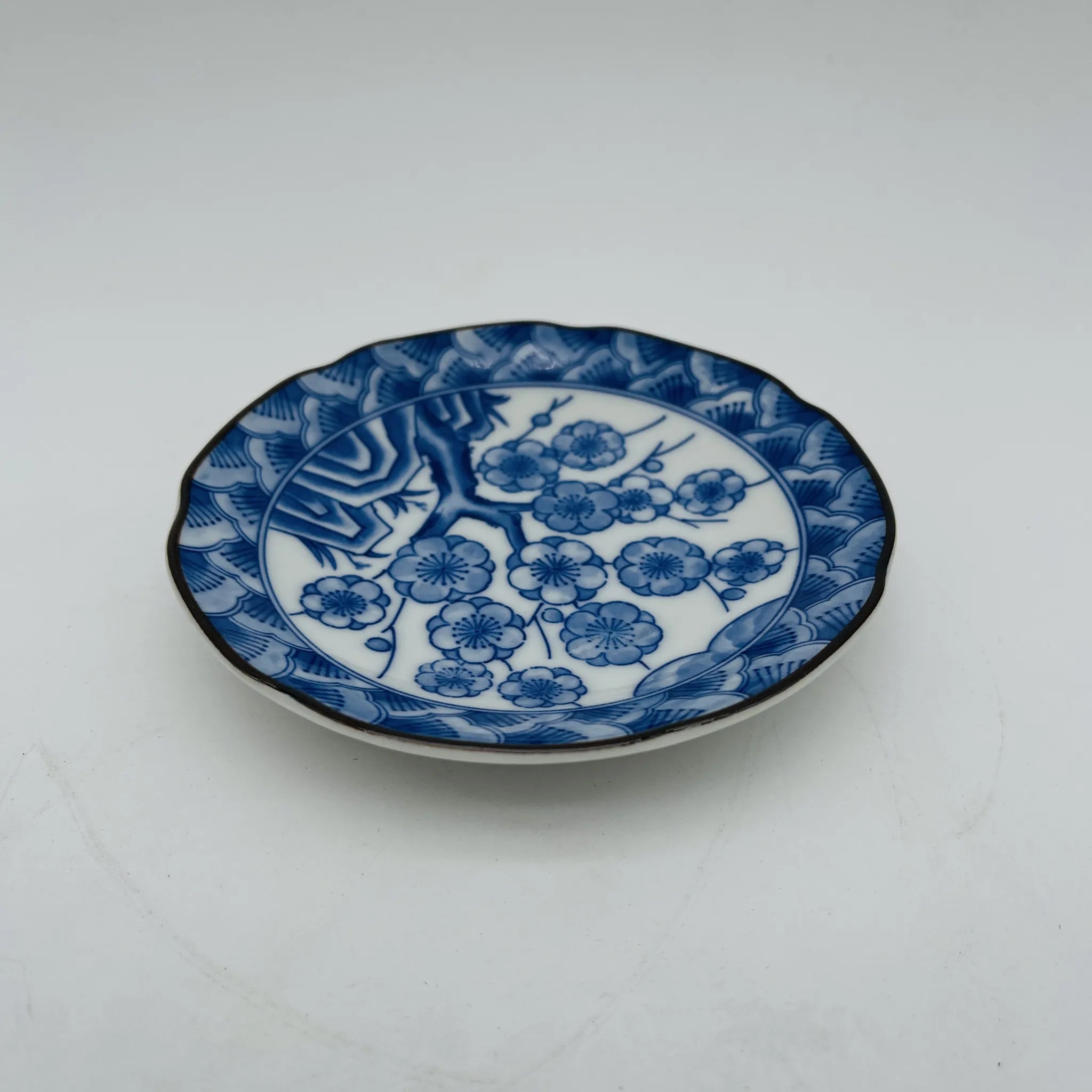 【リユース】 小皿揃 10P / 美濃和 / 日本 / 陶彩 縁波型 / 箱付き