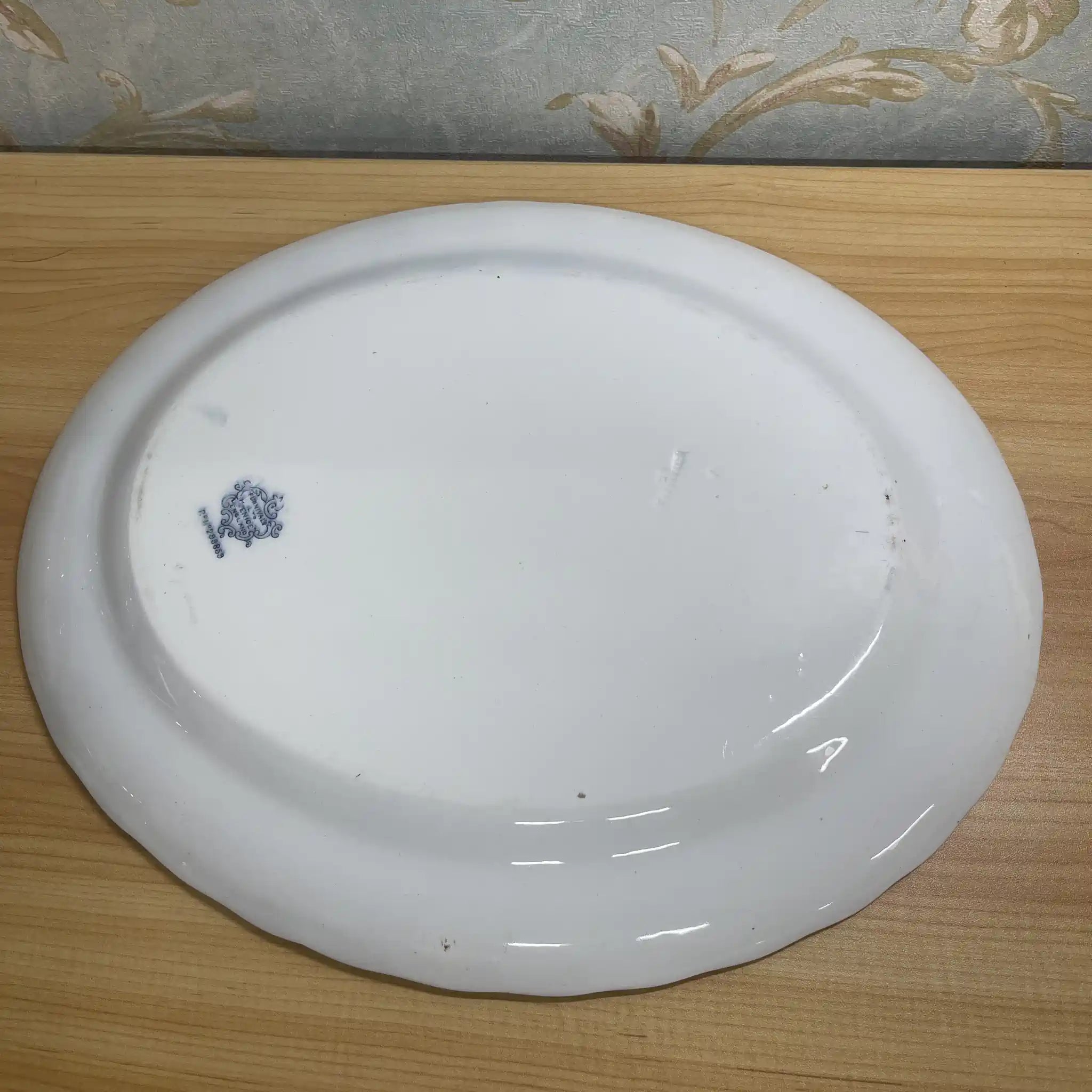 [Antique] Oval platter / Furnivals / Venice / Estimated around 1900 / Pottery / England / Rocaille, scroll, lattice work
