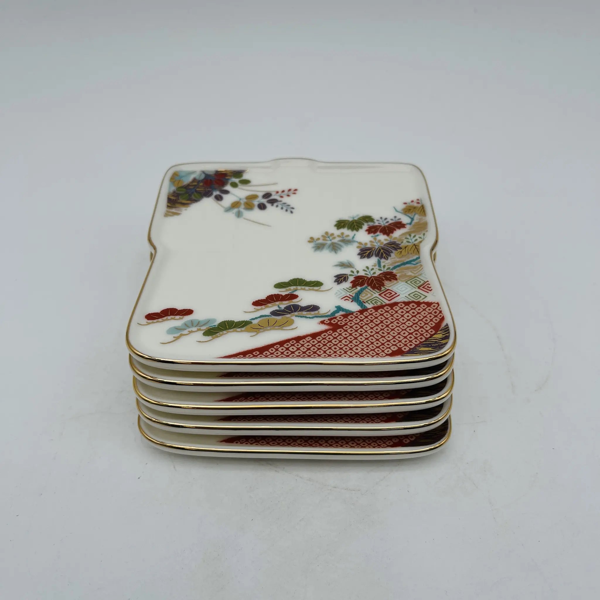 【リユース】 雛小袖 5P / 千總 / 雛小袖シリーズ / Bone China / 日本 / 小袖文様 / 箱付き