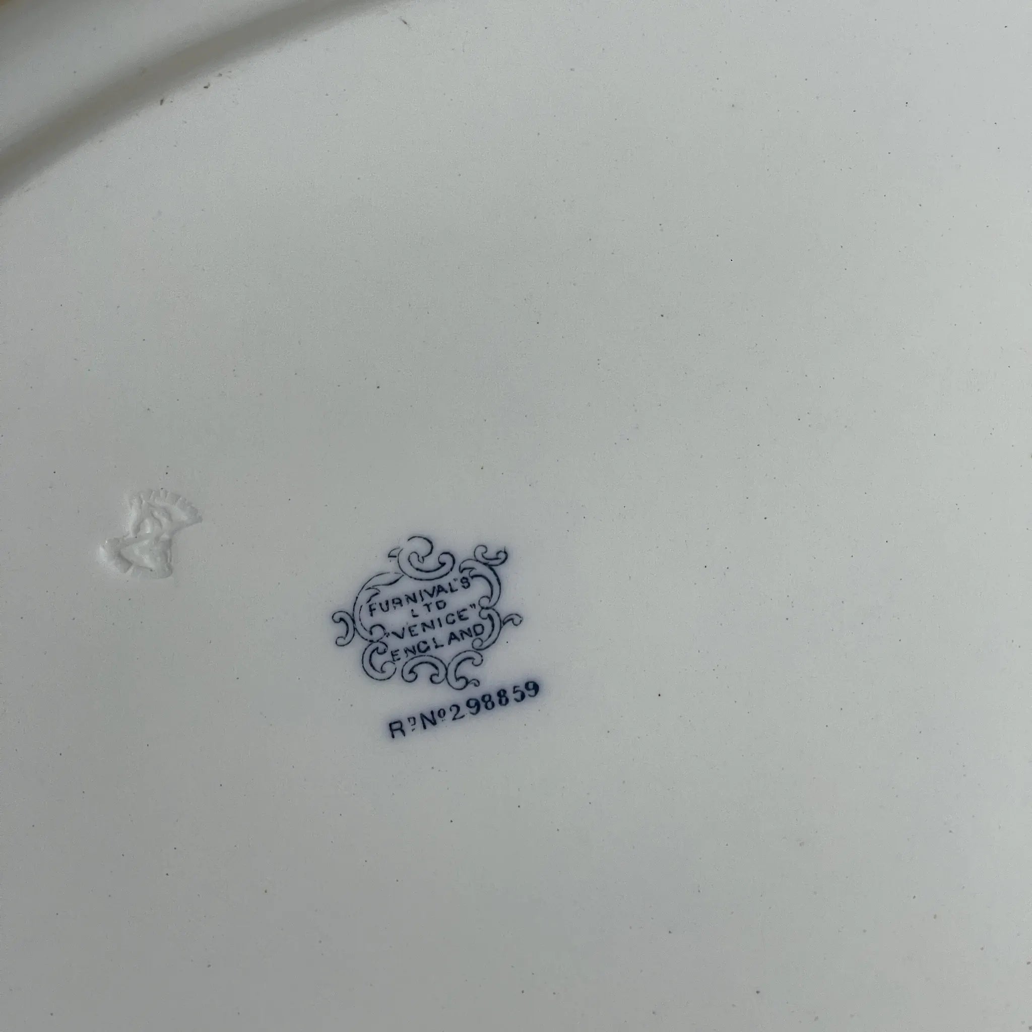 [Antique] Oval platter / Furnivals / Venice / Estimated around 1900 / Pottery / England / Rocaille, scroll, lattice work